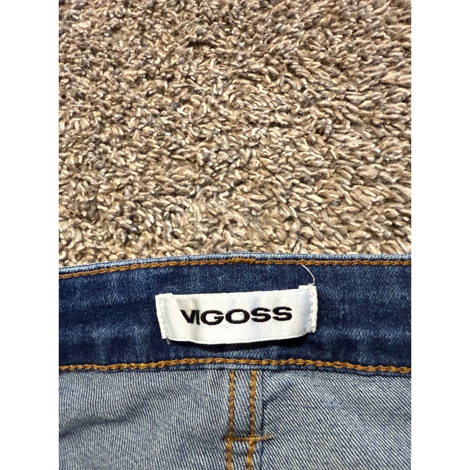 Vintage VIGOSS Women’s Jeans 24 Blue Denim ACE Straight Distressed Stretch Flex Jeans Size 42" / US 20 - 4 Thumbnail
