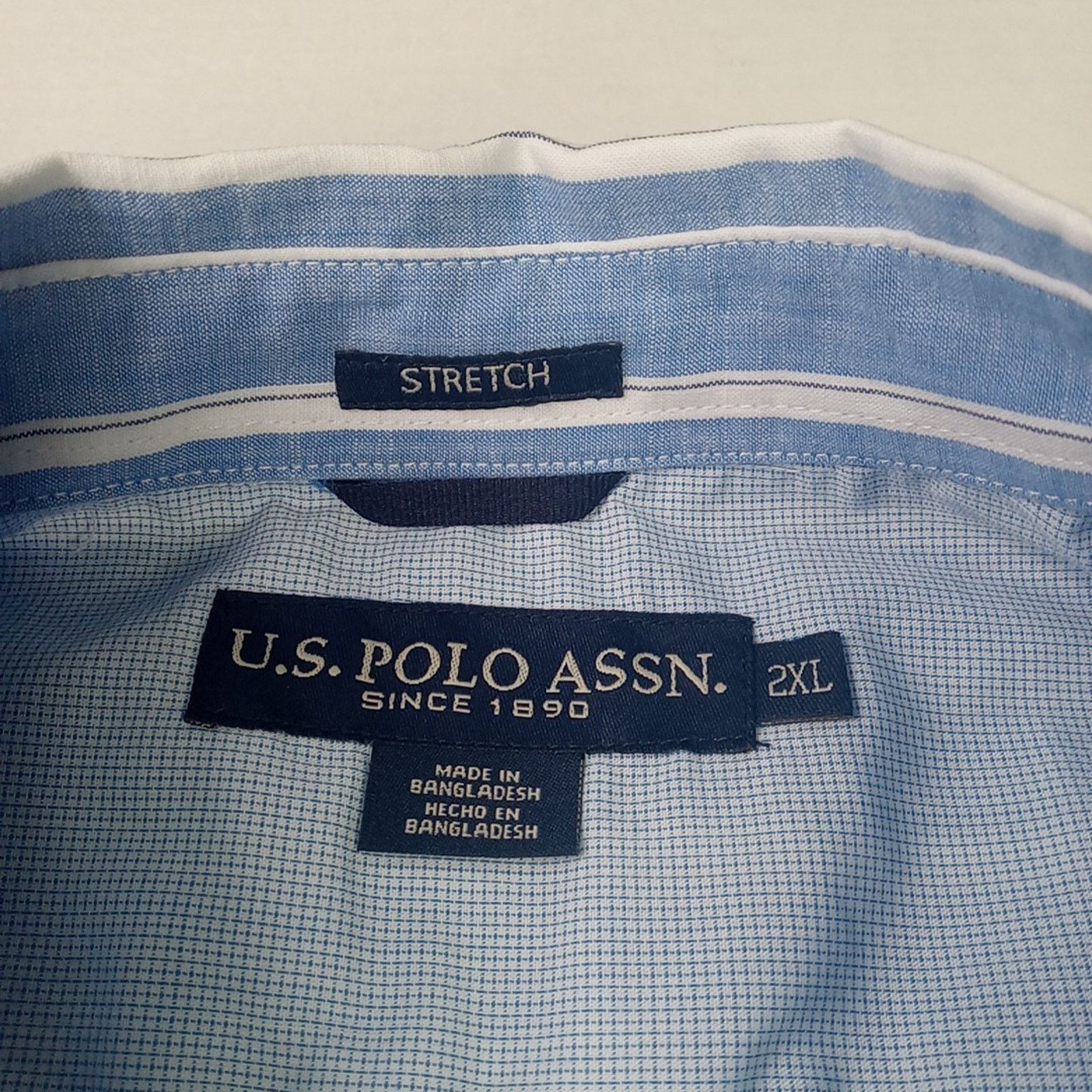 U.S. Polo Assn. U.S. Polo Assn. Woven Shirt Men's 2XL Stretch Blue Striped Size US XXL / EU 58 / 5 - 3 Thumbnail