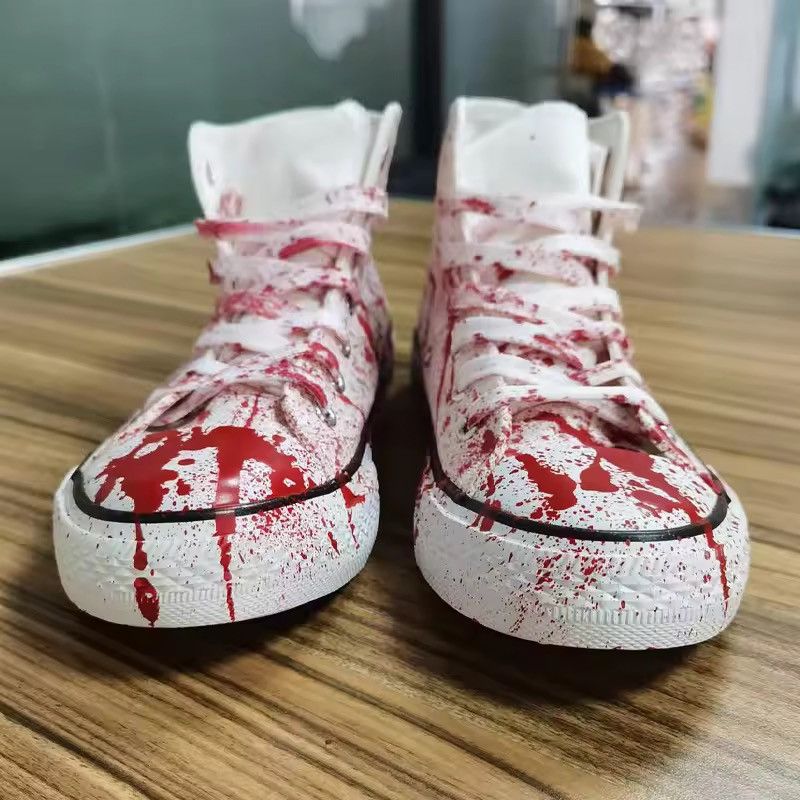 Japanese Brand Color Ink Splatter Canvas High-Top Sneakers Size US 6.5 / IT 36.5 - 7 Thumbnail
