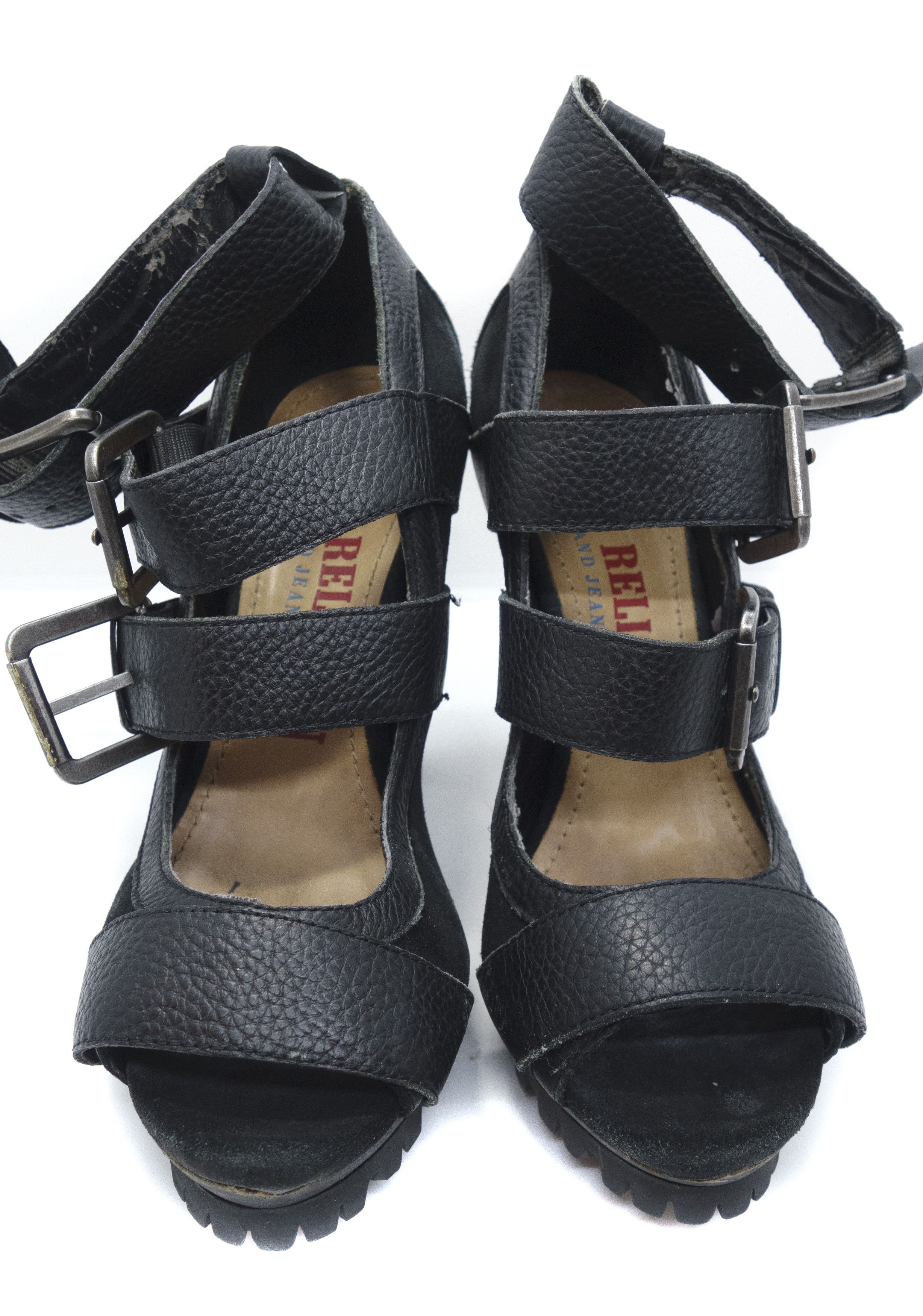 True Religion Avant Garde Massive Belted Heels Size US 6 / IT 36 - 4 Thumbnail
