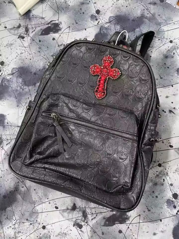 Other Gothic Punk Backpack Cross Skeleton School Skull Bag Size ONE SIZE - 6 Thumbnail