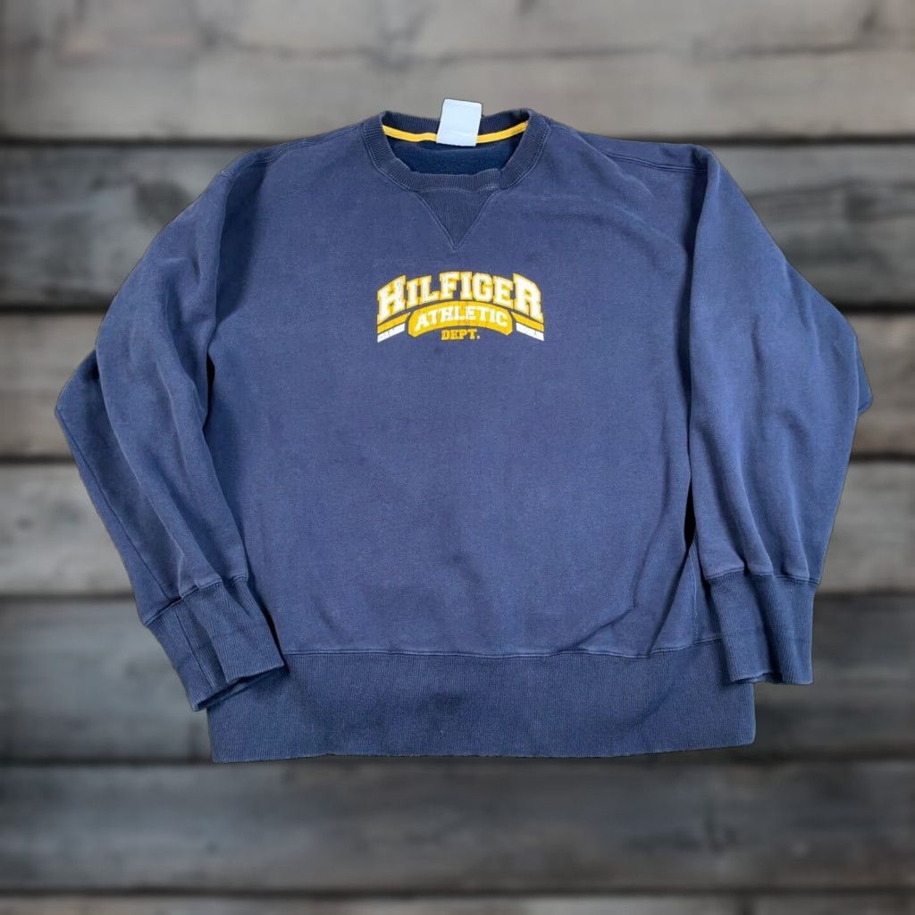 Tommy Hilfiger VTG Tommy Hilfiger Athletic Department Sweatshirt Mens XL Blue Oversized 90s Retro Graphic Print Heavyweight Cotton Blend Size US XL / EU 56 / 4 - 1 Thumbnail