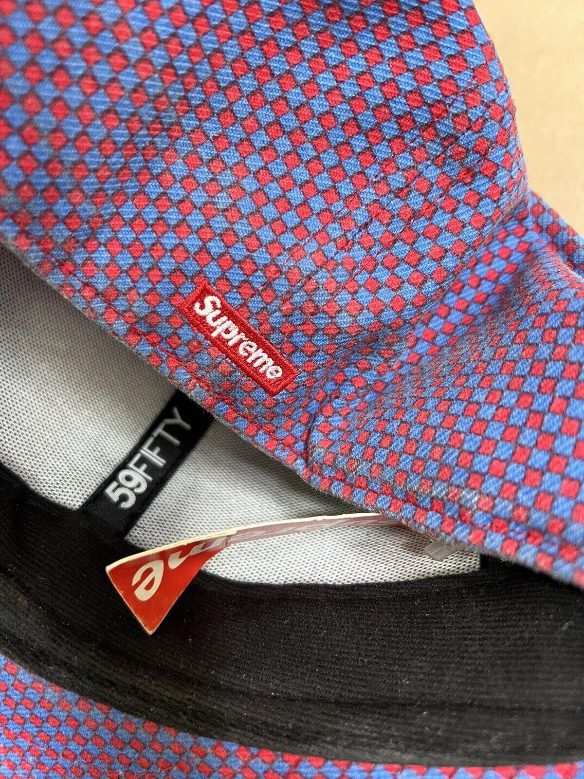 New Era 2007 SS07 Supreme New Era Checkered Cap Hat Purple Size ONE SIZE - 8 Thumbnail