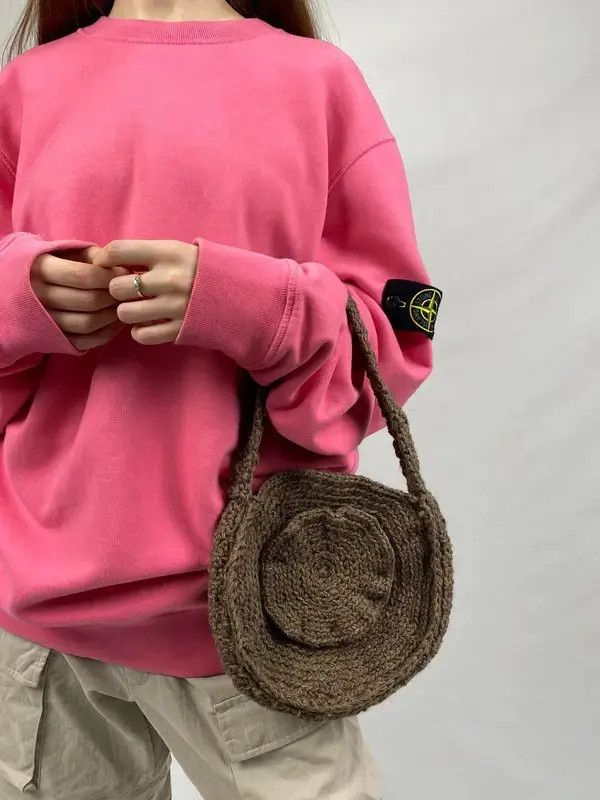 Japanese Brand Handmade Knit Crochet Cute Bag Vintage Retro Style Size ONE SIZE - 3 Thumbnail