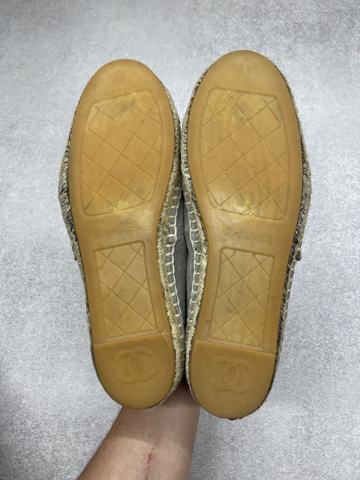 Chanel Women Chanel Espadrilles Shoes Gray/Black Made in Spain Size US 9 / IT 39 - 10 Thumbnail