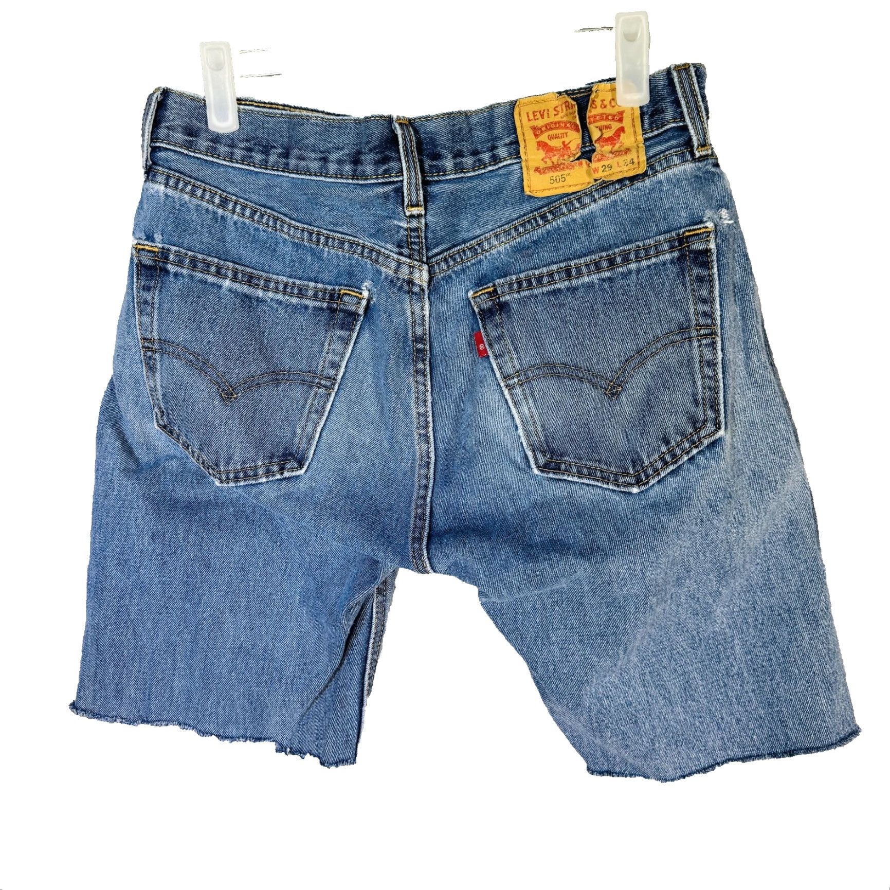 Levi's Levi's 505 Denim Shorts Bermuda Mens 29 Blue Cutoff Raw Hem Distressed 8 Inseam Jeans Shorts Size US 29 - 5 Thumbnail