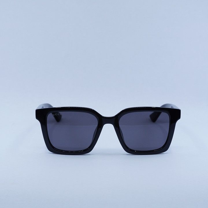 Gucci Gucci GG1582SK 001 Sunglasses Shiny Black Square Frame, Grey Size ONE SIZE - 2 Thumbnail