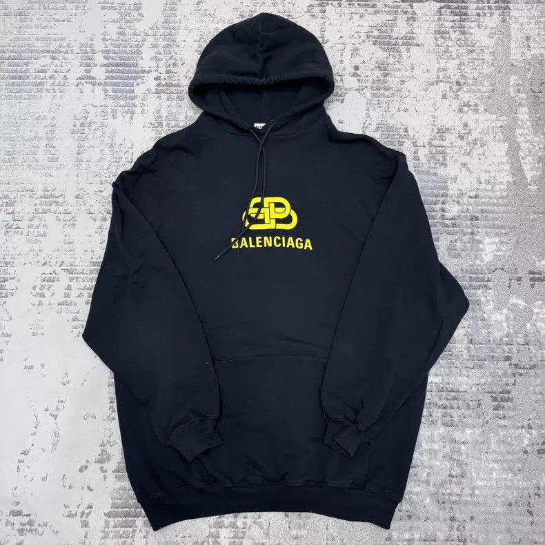 Balenciaga Balenciaga Black and Yellow Snap Hooded Sweatshirt Size US XS / EU 42 / 0 - 1 Thumbnail