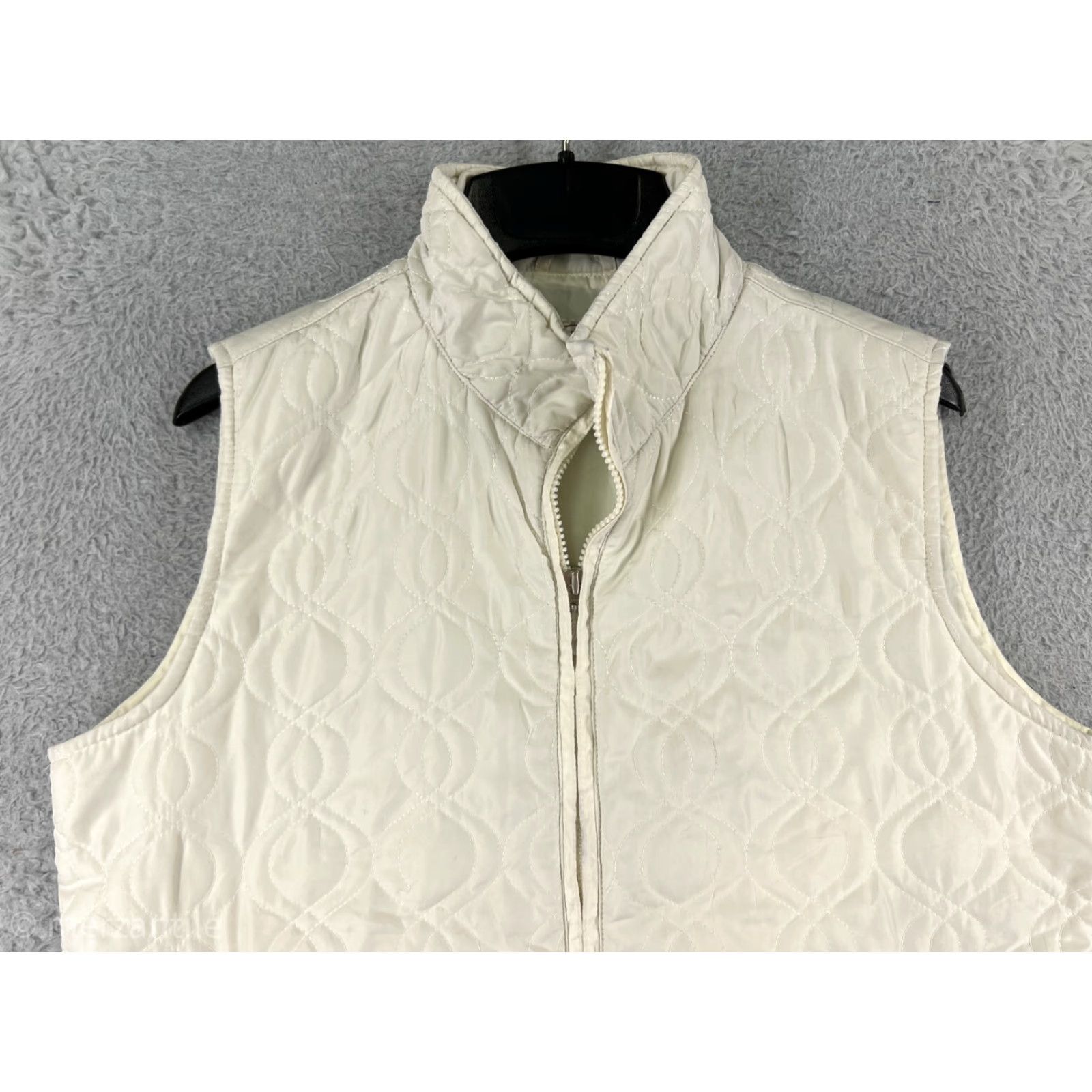 Northern Reflections Northern Reflections Vest Womens Medium Ivory Full Zip Polyester Quilted Pockets Size M / US 6-8 / IT 42-44 - 4 Thumbnail