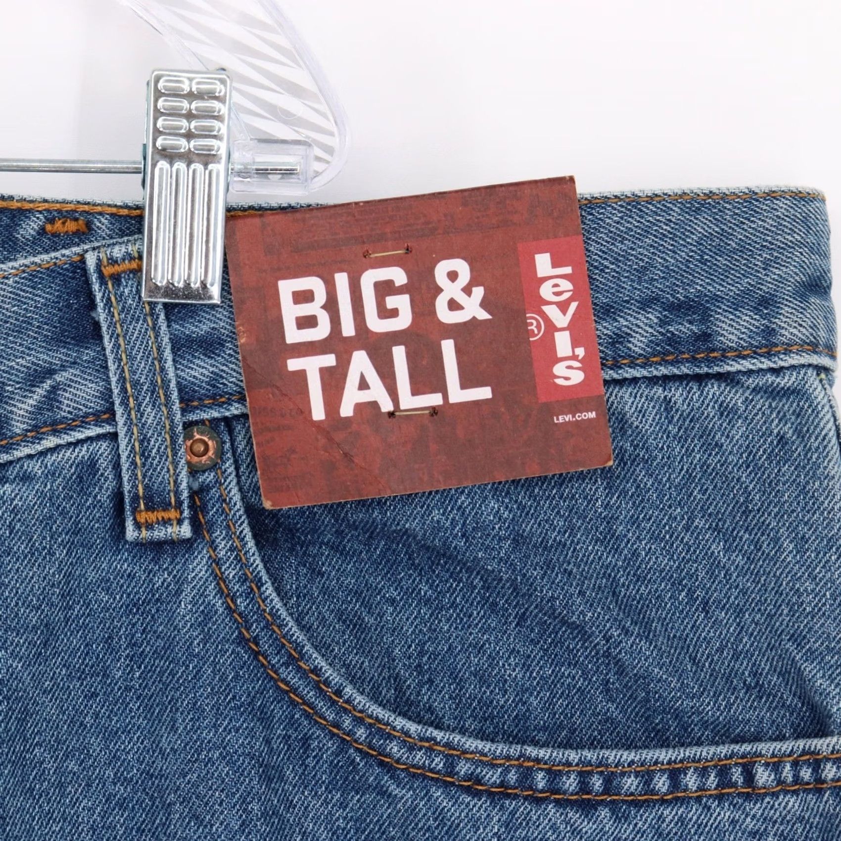 Levi's Levi's 550 Jeans Men 50x30 Blue Denim Relaxed Straight Hemmed 25 Inseam Jeans 50 Waist Button Zip Pockets Logo Cotton Denim Medium Vintage: No Size US 34 / EU 50 - 4 Thumbnail