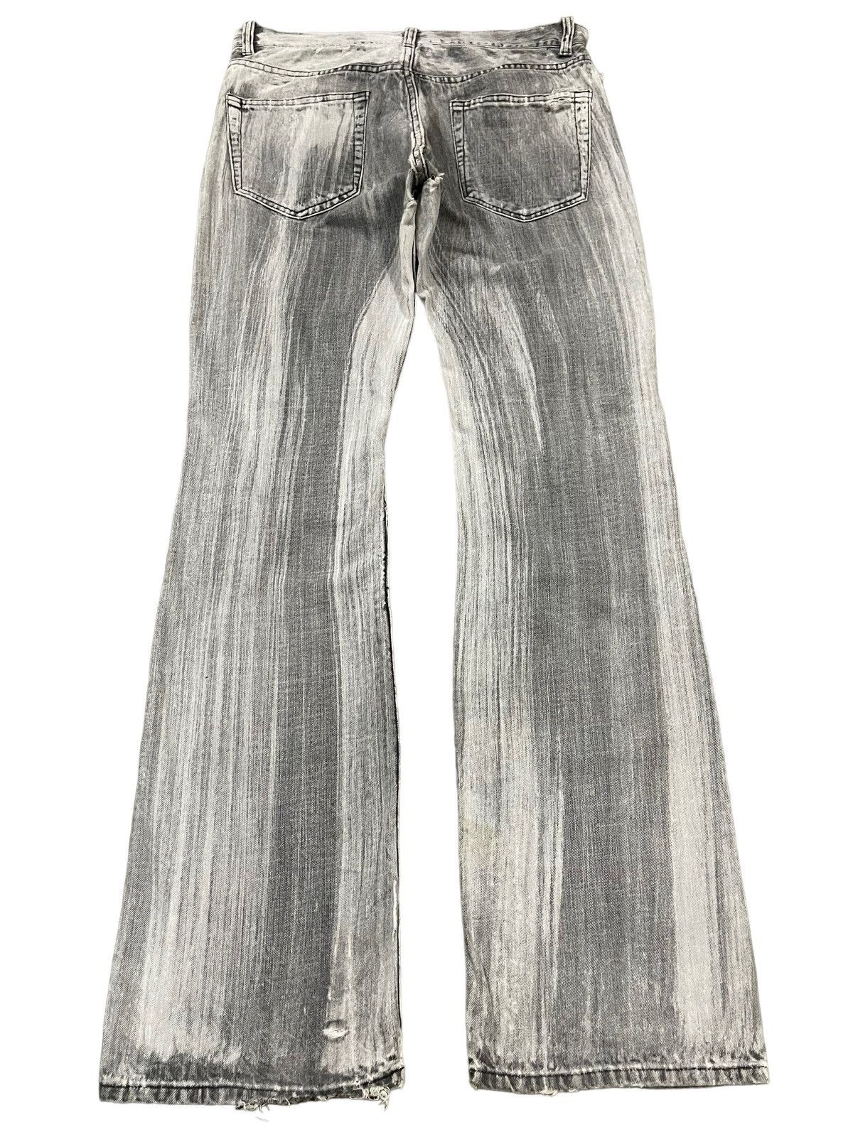If Six Was Nine Vintage Japanese Skull Punk Distressed Bondage Flare Jeans Size US 33 - 2 Thumbnail