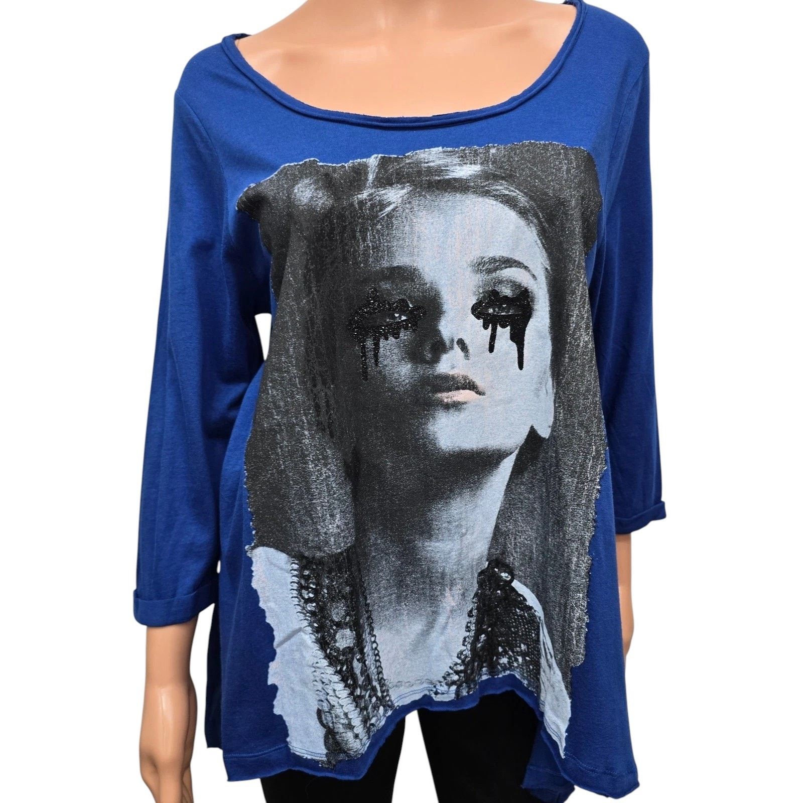 Other NWT Loop 18 Blue Graphic Tee 3/4 sleeve - Size 9/11 M Goth Size M / US 6-8 / IT 42-44 - 3 Thumbnail