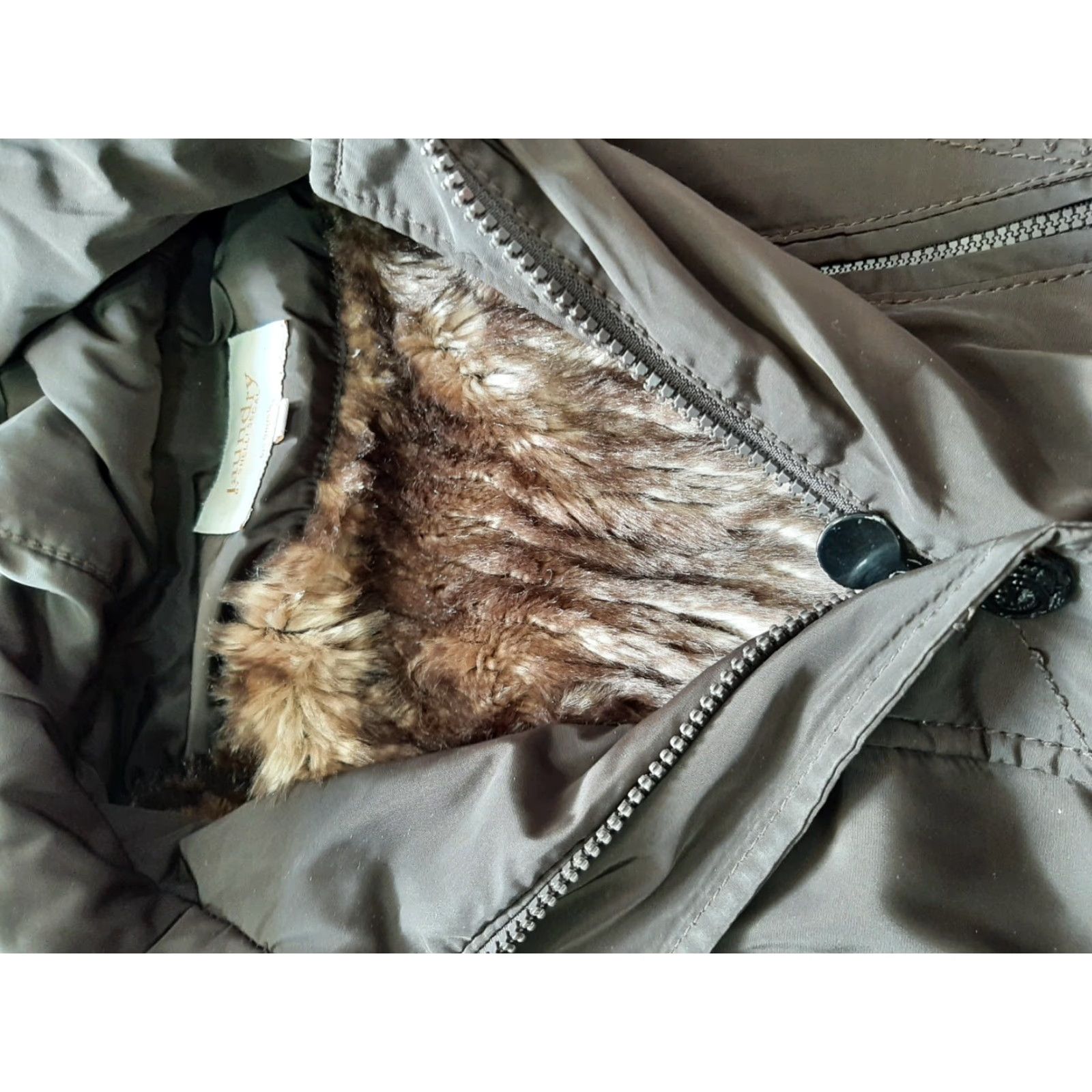 Vintage Laundry by Shelli Segal Hooded Long Winter Jacket Coat Womens XS Brown Faux Fur Full Zip Size XS / US 0-2 / IT 36-38 - 7 Thumbnail