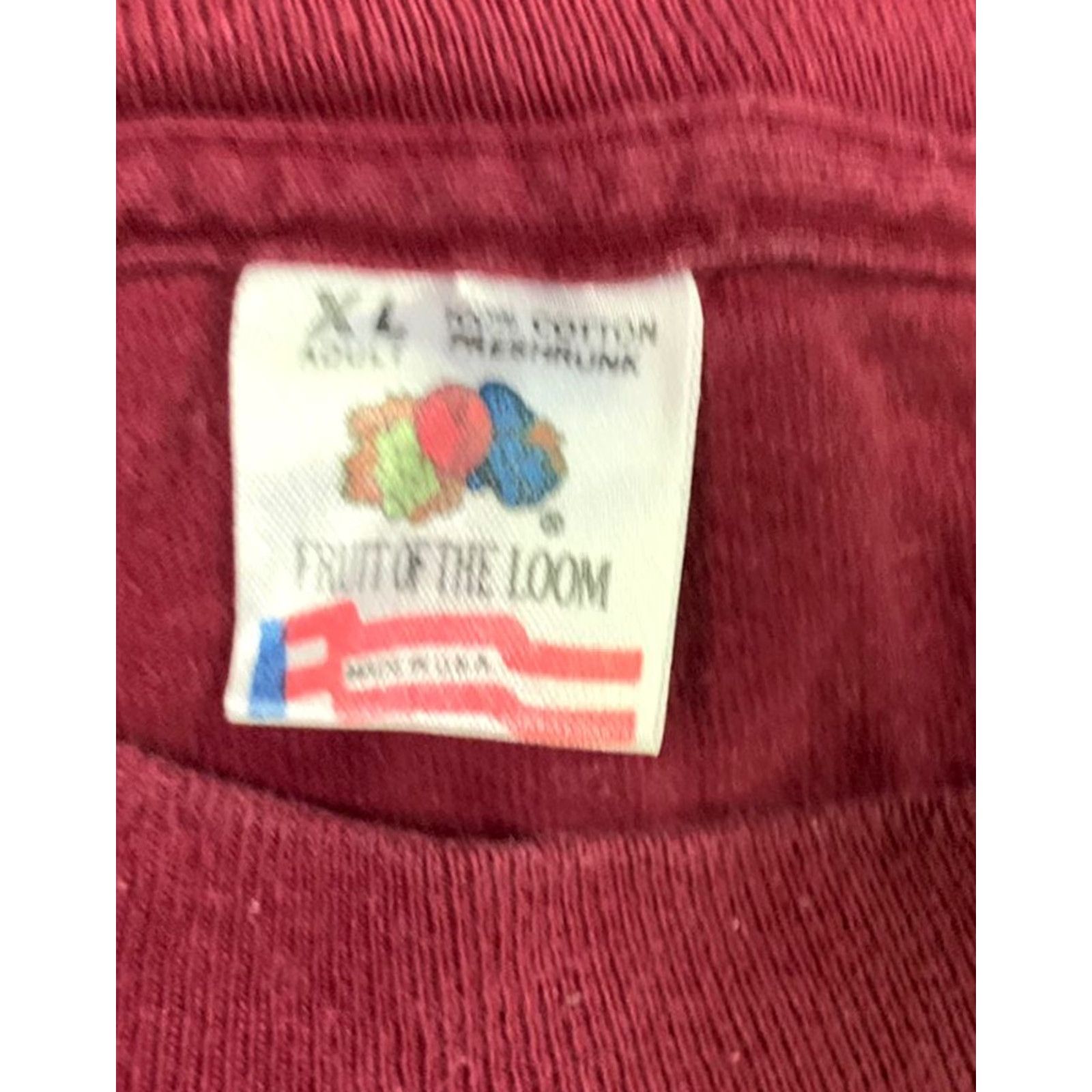Fruit Of The Loom VINTAGE New York Souvenir Stitch T Shirt XL Maroon Fruit Of The Loom USA Made Mens Size US XL / EU 56 / 4 - 3 Thumbnail