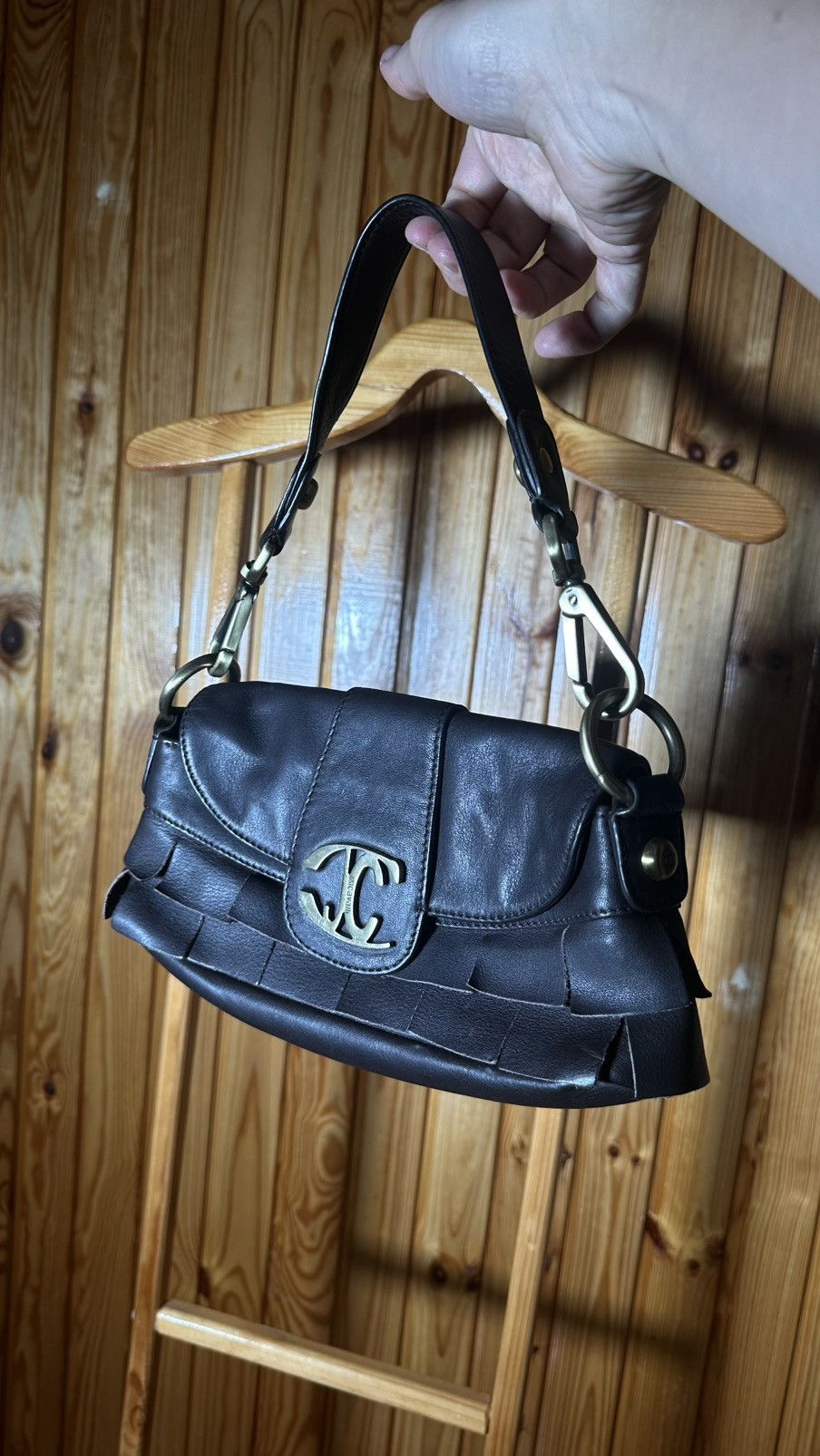 Just Cavalli × Vintage Vintage Just Cavalli Y2K brown l Laether Purse Shoulder Bag❤️ Size ONE SIZE - 13 Thumbnail