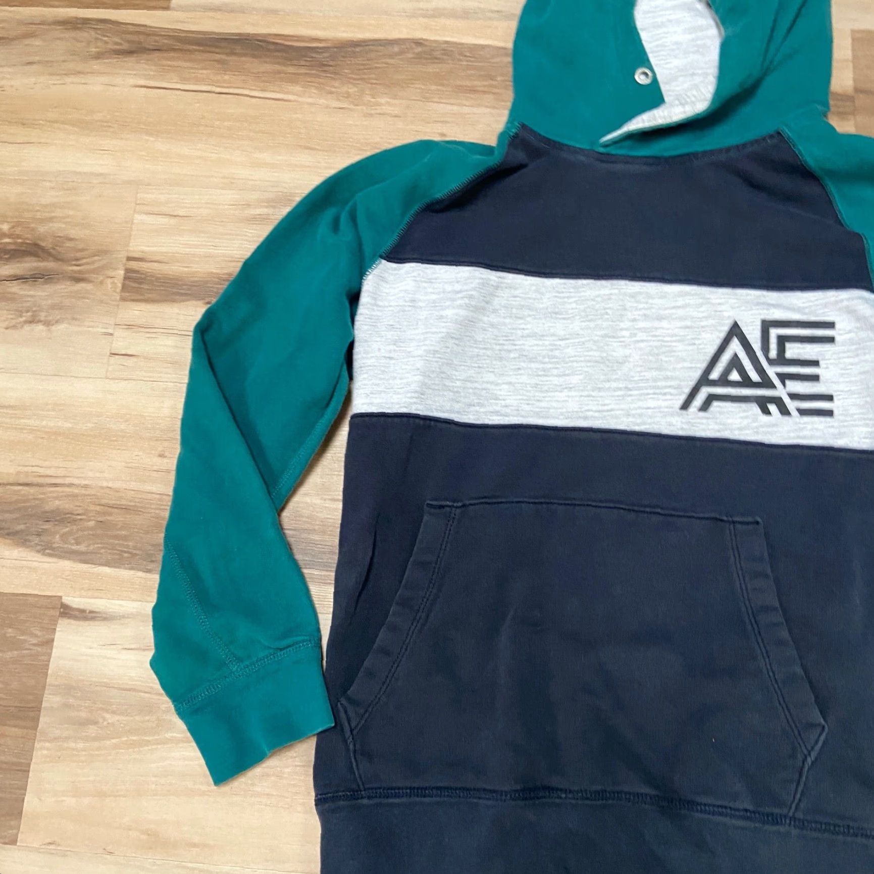 American Eagle Outfitters American Eagle Outfitters Hoodie Mens M Black Green Cotton Pouch Pocket Pullover Sweatshirt Size US M / EU 48-50 / 2 - 5 Thumbnail