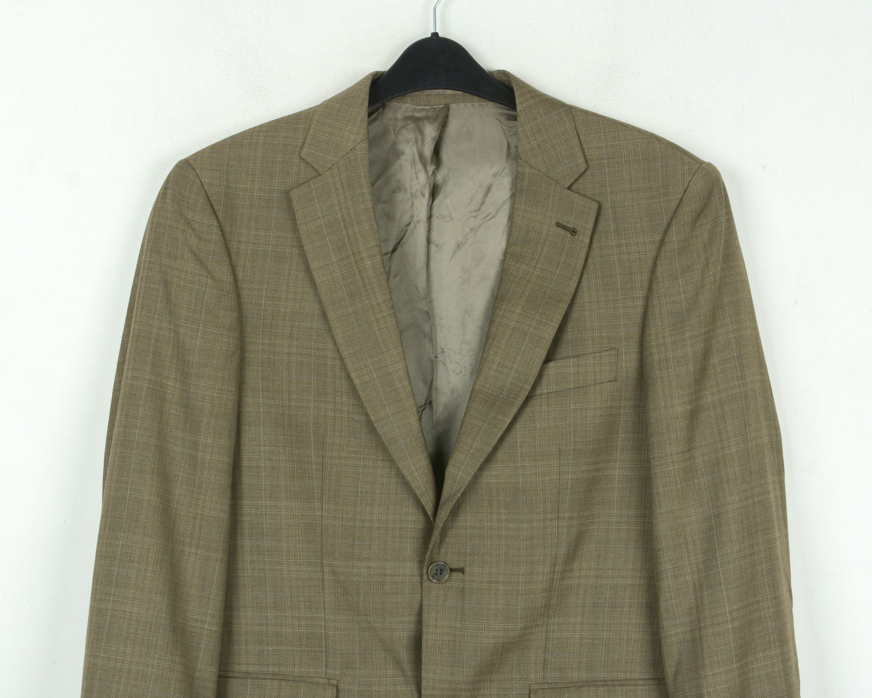 Designer New BOGART Checked Brown Blazer Wool UK 36 Jacket Suit Coat Size 36R - 2 Thumbnail