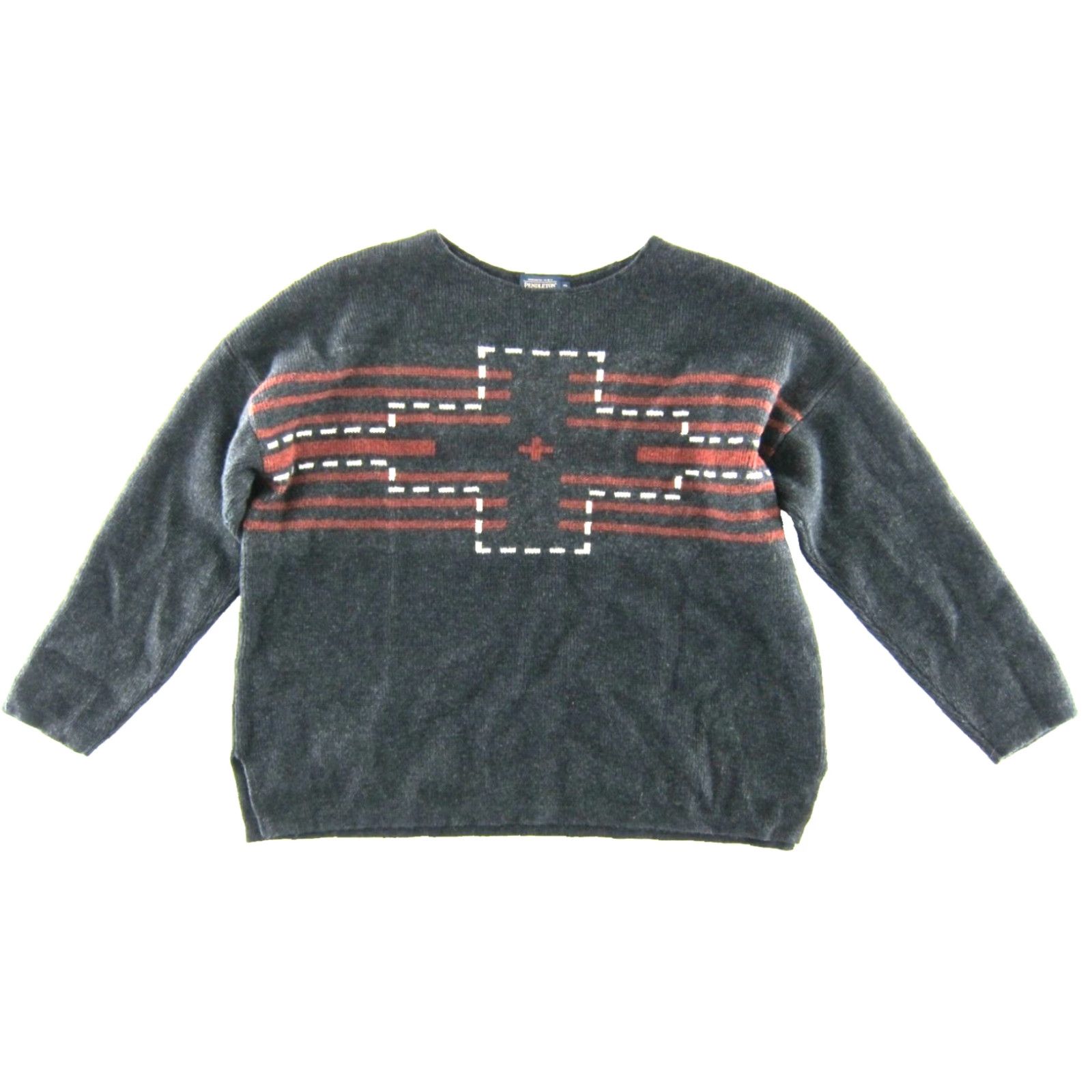 Pendleton VINTAGE Pendleton Pullover Sweater Men XL Wool Grey Orange Ivory Cross Hong Kong Size US XL / EU 56 / 4 - 2 Thumbnail