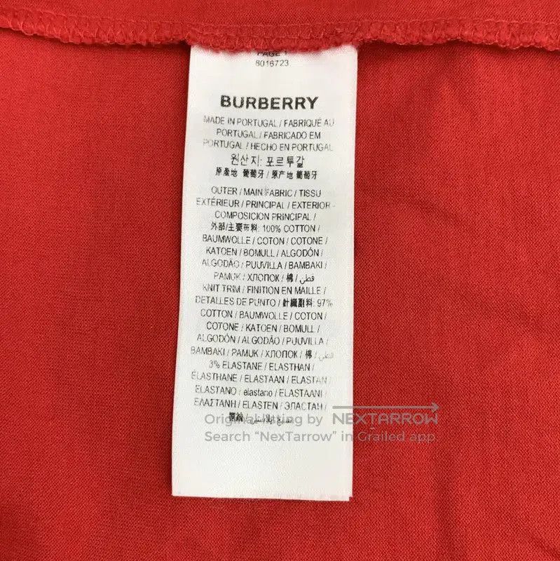 Other Burberry Red Cotton T-Shirt for Women. Size XS / US 0-2 / IT 36-38 - 6 Thumbnail
