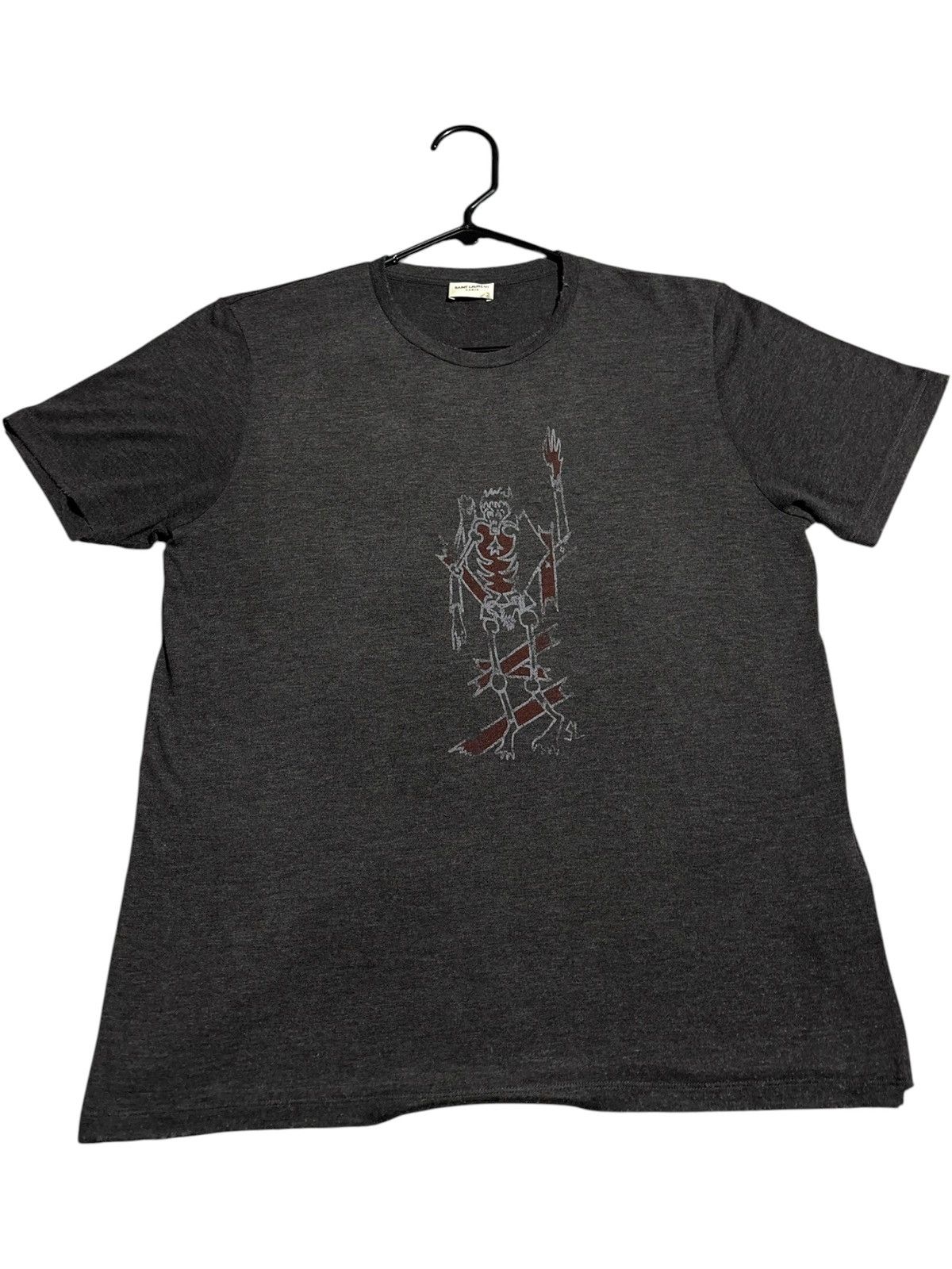 Saint Laurent Paris Saint Laurent Paris Skeleton Burning Man T-Shirt Anthracite Size US M / EU 48-50 / 2 - 2 Thumbnail