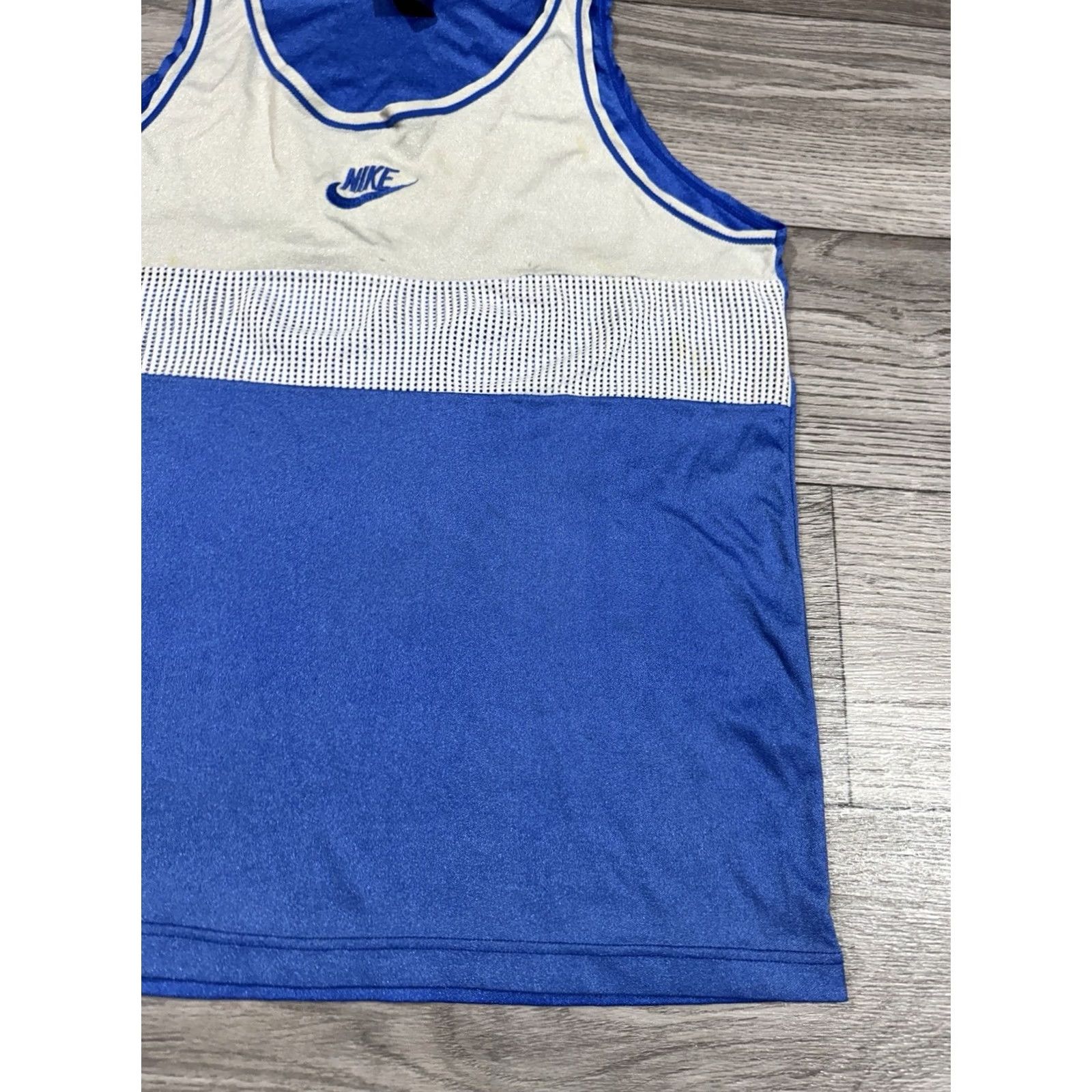 Nike Nike 1980s Athletic Running Tank Top Jersey Unisex Adults L Blue/Beige/gray USA UK Made Nike 1980 Model Size US L / EU 52-54 / 3 - 4 Thumbnail
