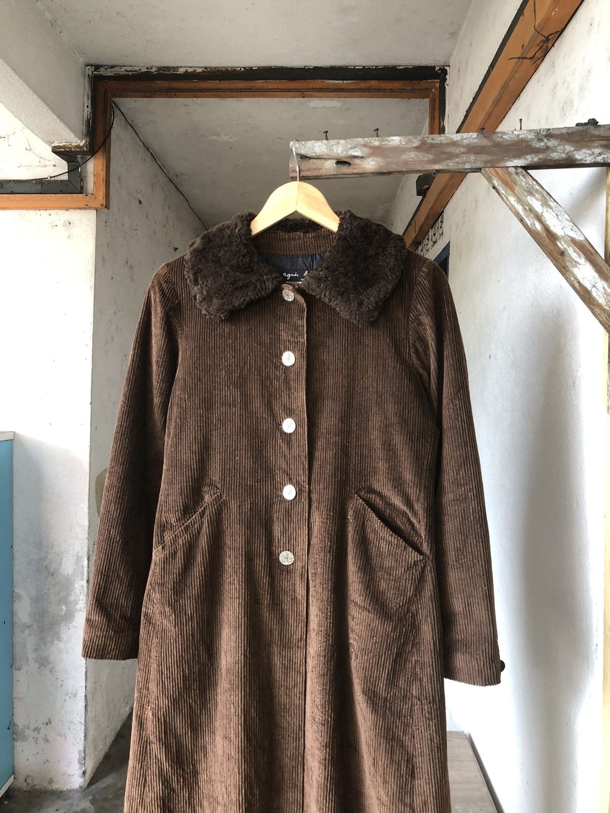 Vintage 90s Agnes B Corduroy Long Coat