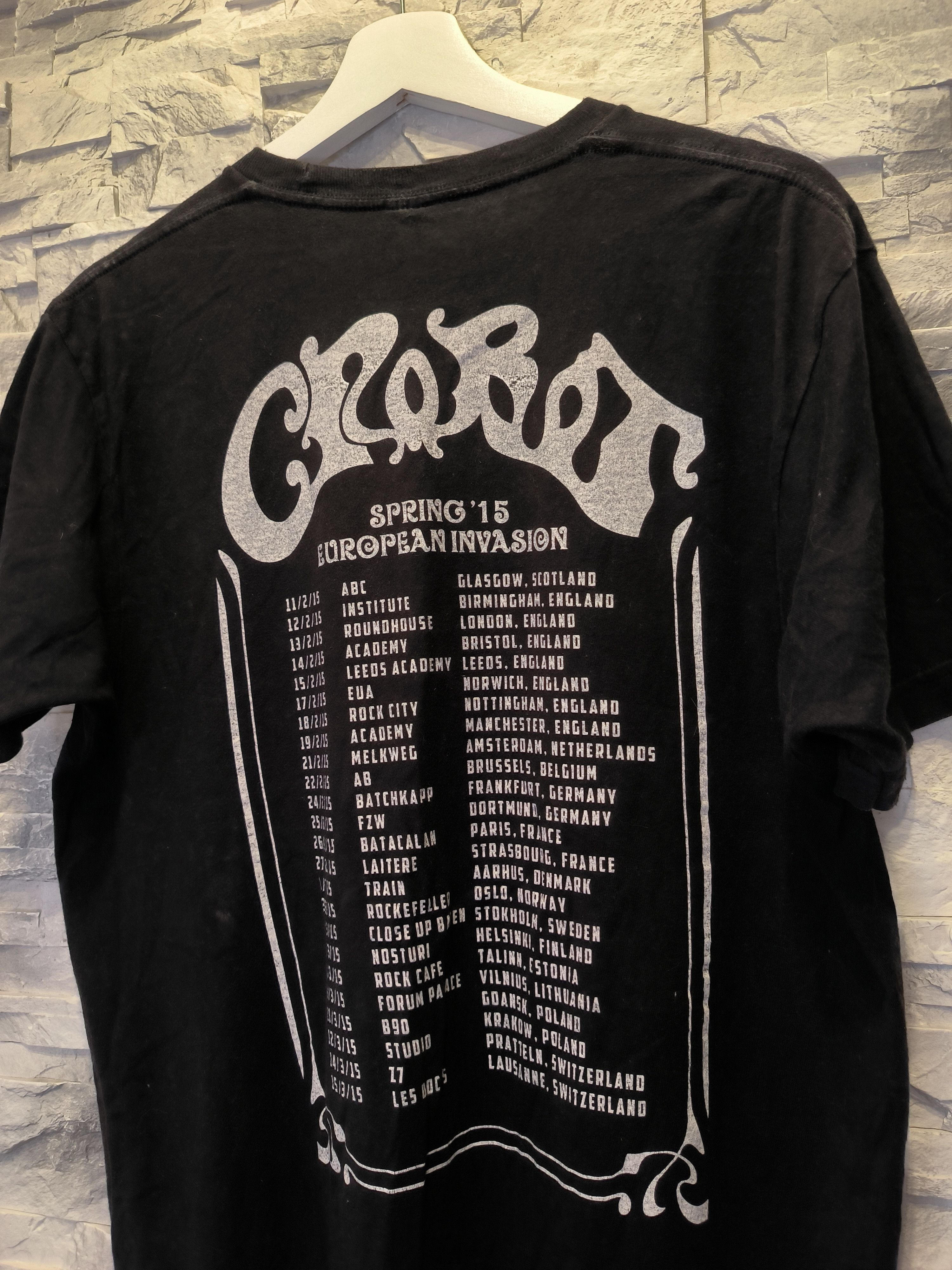 Band Tees × Vintage Vintage Crobot T-Shirt Metal Band European Invasion 2015 Size US L / EU 52-54 / 3 - 5 Thumbnail