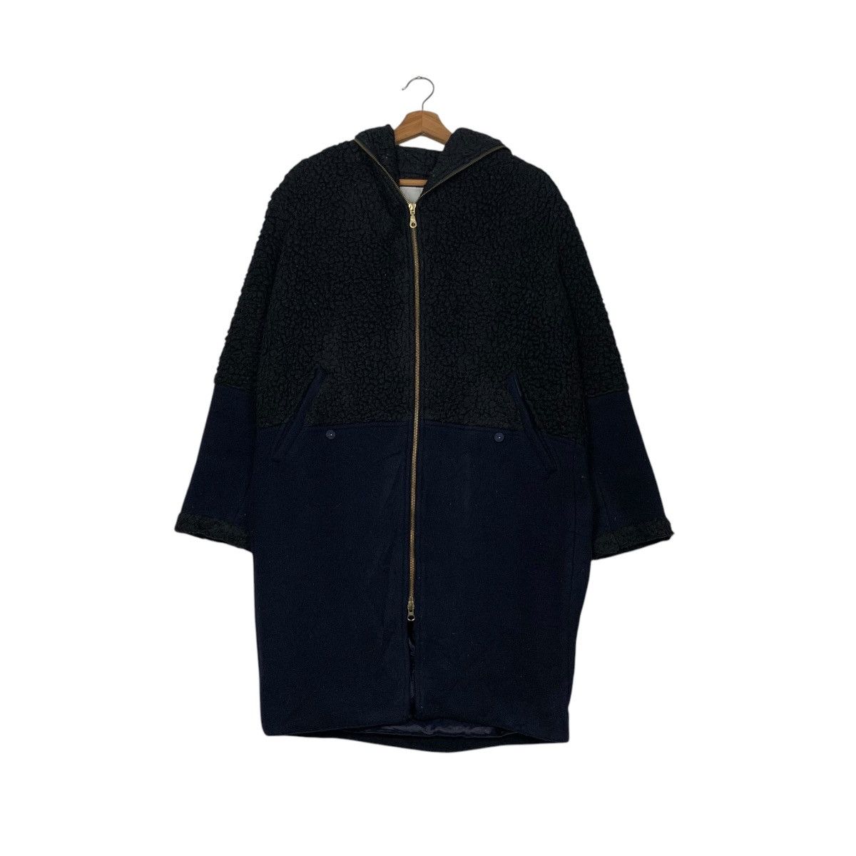 Japanese Brand FULHAM Fleece Wool Hybrid Overcoat Jacket #2249-C99 Size US M / EU 48-50 / 2 - 1 Thumbnail
