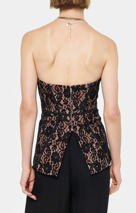 CAMI NYC CAMI NYC Vega Lace Floral Zip Corset Top ( 4 ) Size XS / US 0-2 / IT 36-38 - 3 Thumbnail