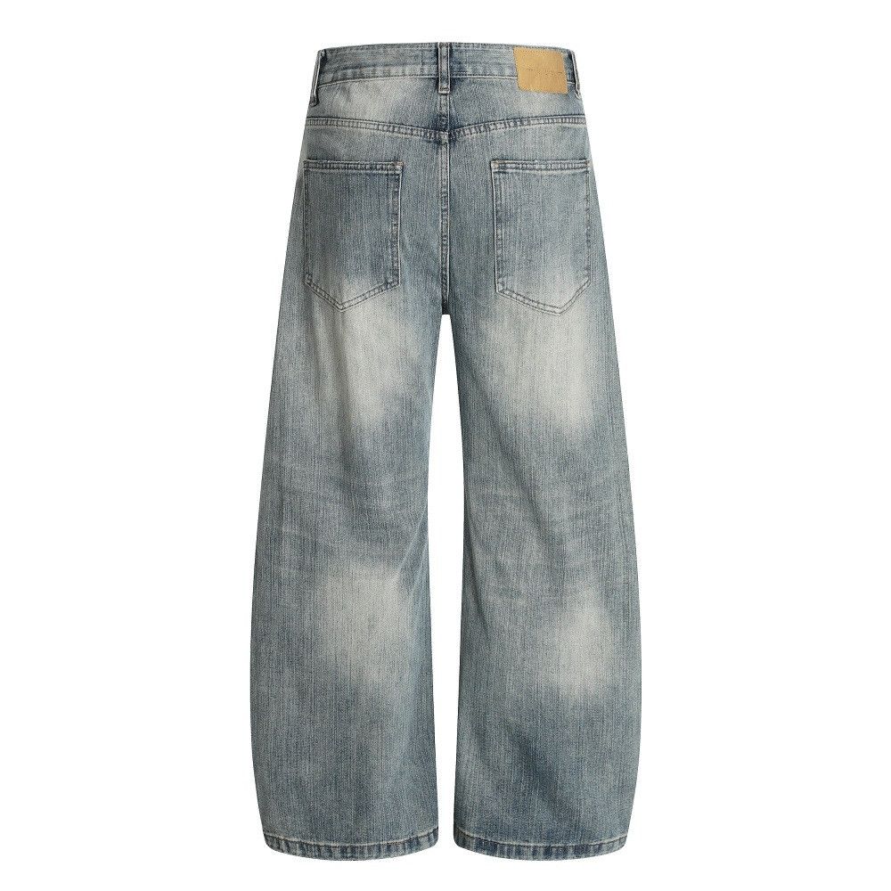 Japanese Brand × Jean Men's wide-leg distressed ripped washed scimitar jeans Size US 32 / EU 48 - 2 Thumbnail