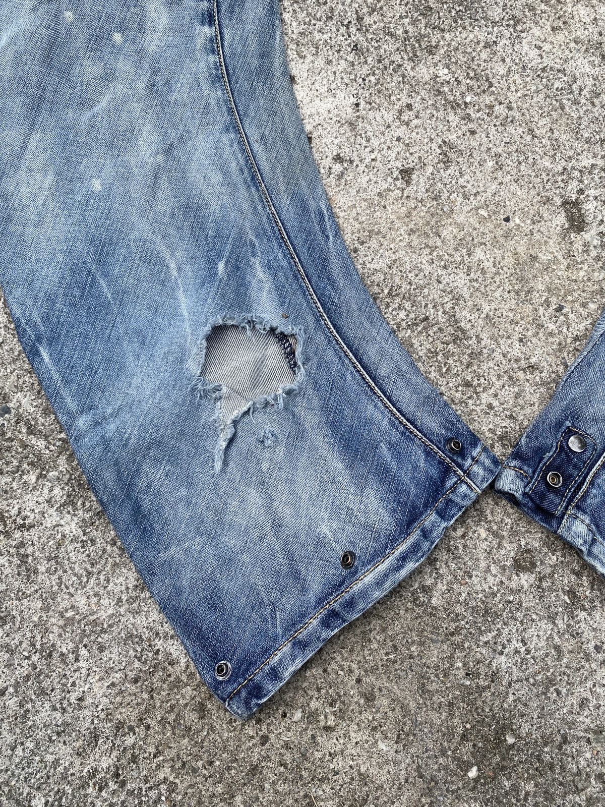 Japanese Brand × PPFM Vintage PPFM Japan Distressed Faded Curve Leg Denim Size US 33 - 9 Thumbnail