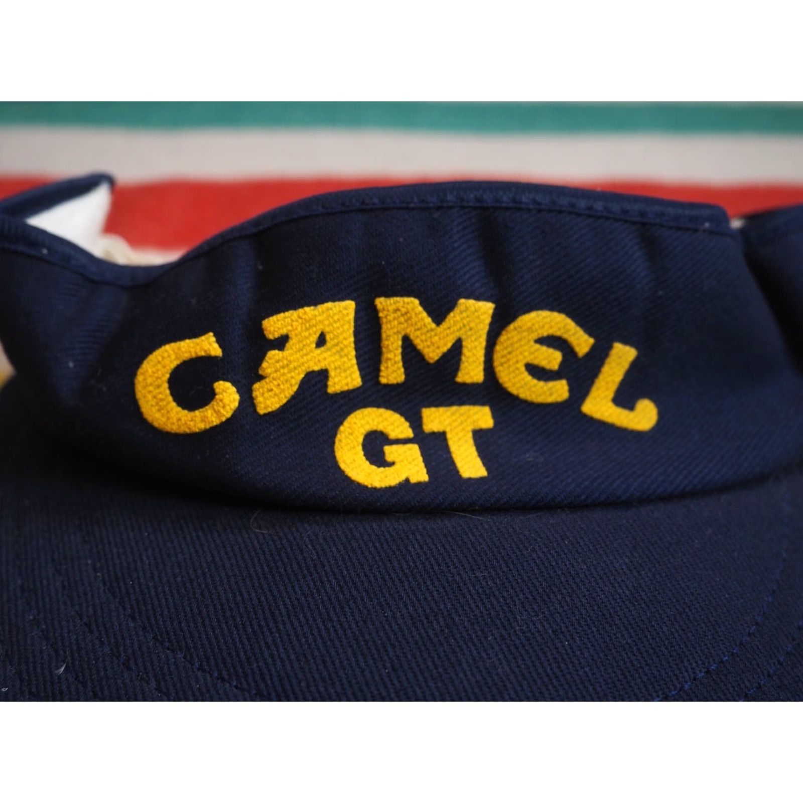 Camel VINTAGE Camel Cap OSFM Adjustable Navy Blue Visor Summer Hat 80s 90s Sportswear/Beach Mens Womens Girls Camel Size ONE SIZE - 2 Thumbnail
