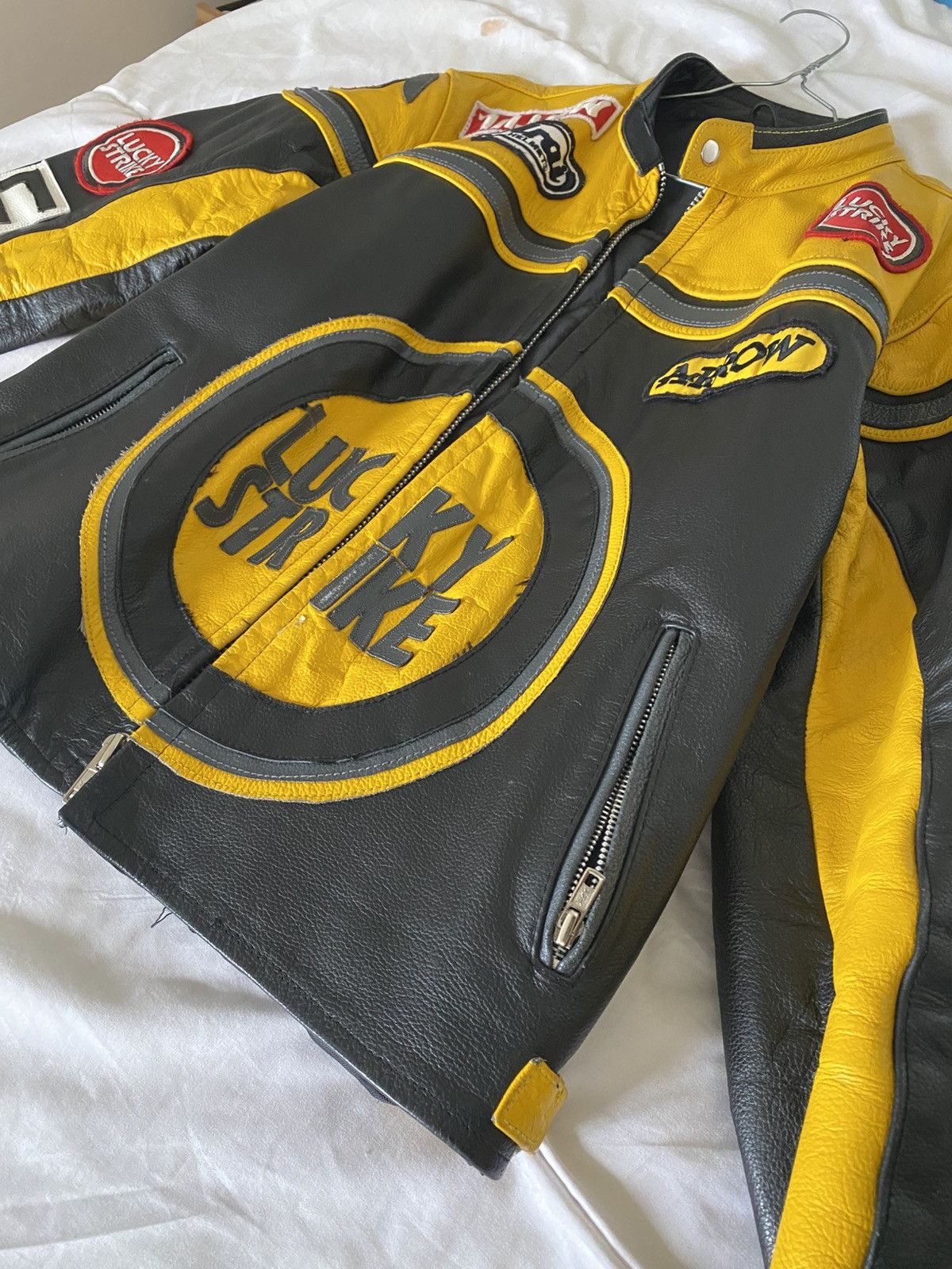 Other Lucky Strike Motorcycle Leather Jacket Black and Yellow Size US M / EU 48-50 / 2 - 1 Thumbnail