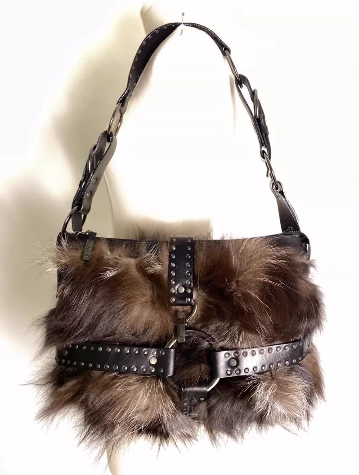 Japanese Brand japanese brand fur leather harness studded shoulder bag Size ONE SIZE - 2 Thumbnail
