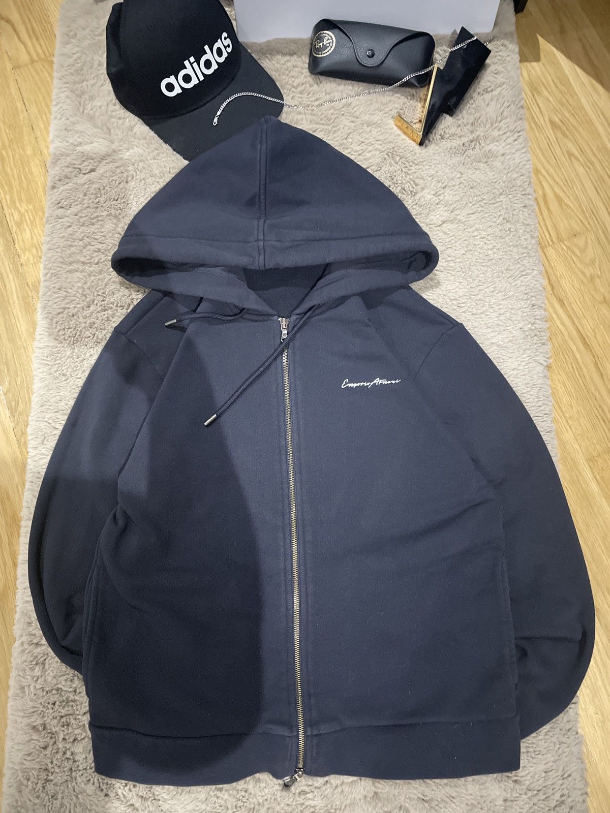 Emporio Armani Streetwear minimalistic zip up hoodie Emporio Armani Size US S / EU 44-46 / 1 - 1 Thumbnail