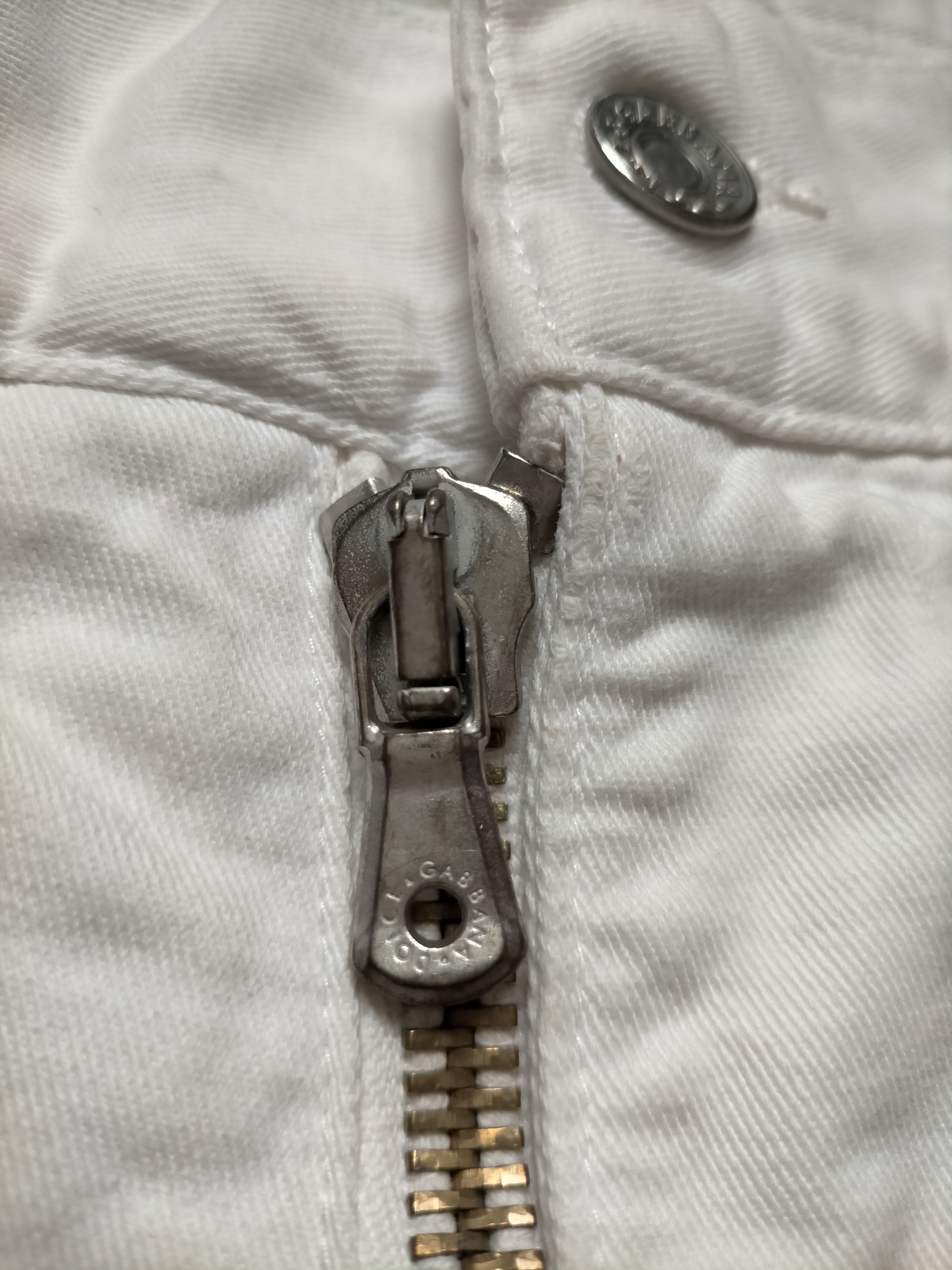 Dolce & Gabbana Dolce&Gabbana White Ripped Jeans 2005 Zipped Denim Size US 34 / EU 50 - 20 Thumbnail