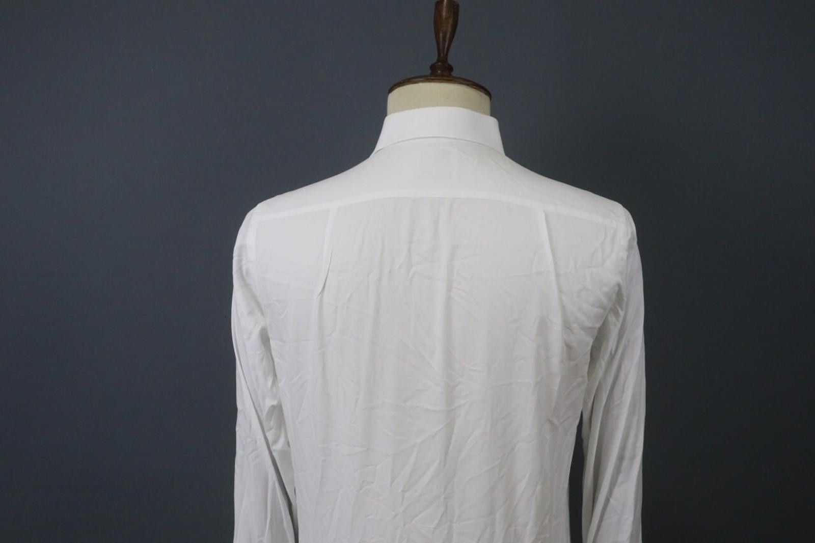 Designer Boggi White Cotton Collared Front Dress Shirt Size 40 Size 38R - 10 Thumbnail