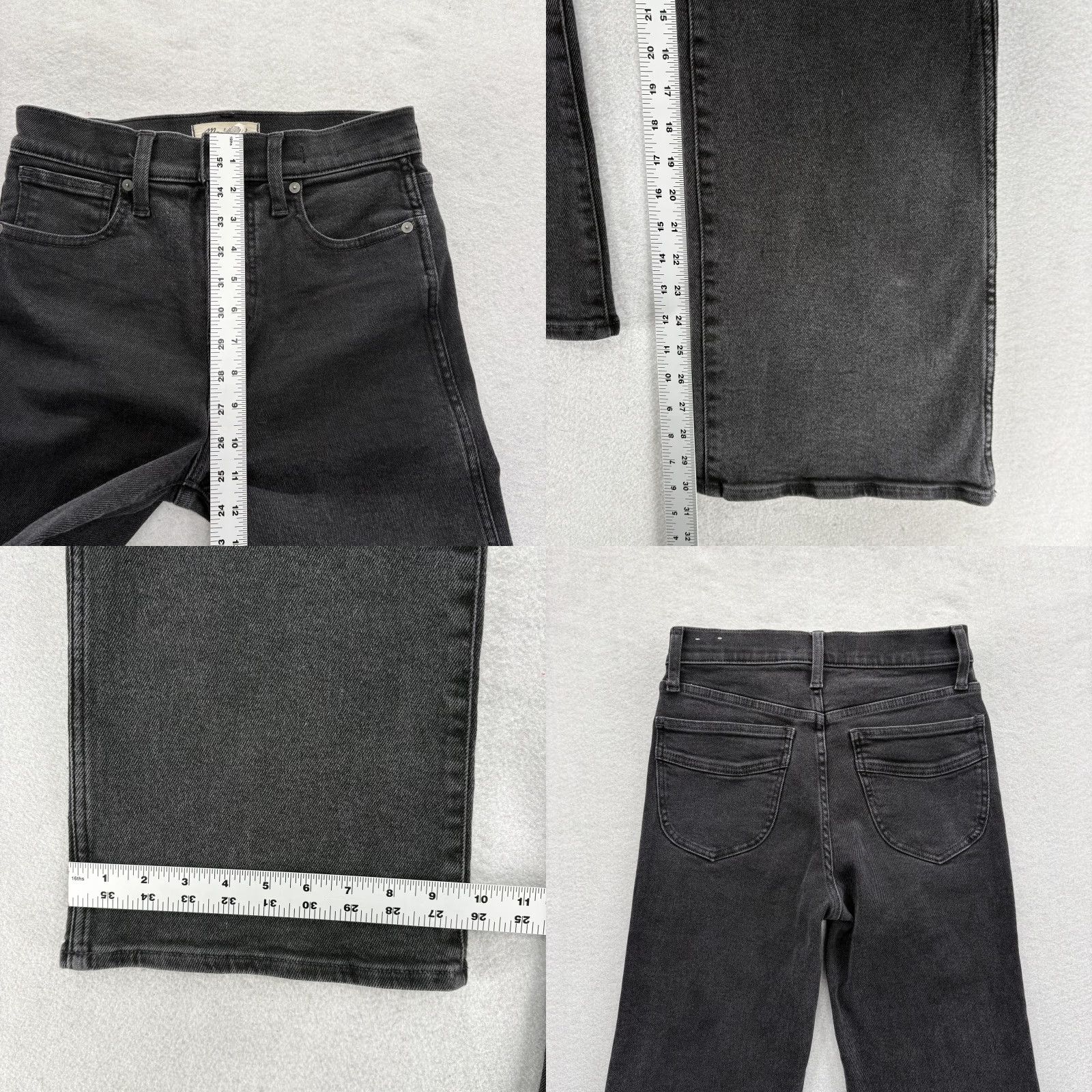 Madewell Madewell Jeans Flared Jeans Womens 25P Black Charcoal Wash Stretch High Rise 5-Pocket Denim Size 42" / US 20 - 8 Thumbnail