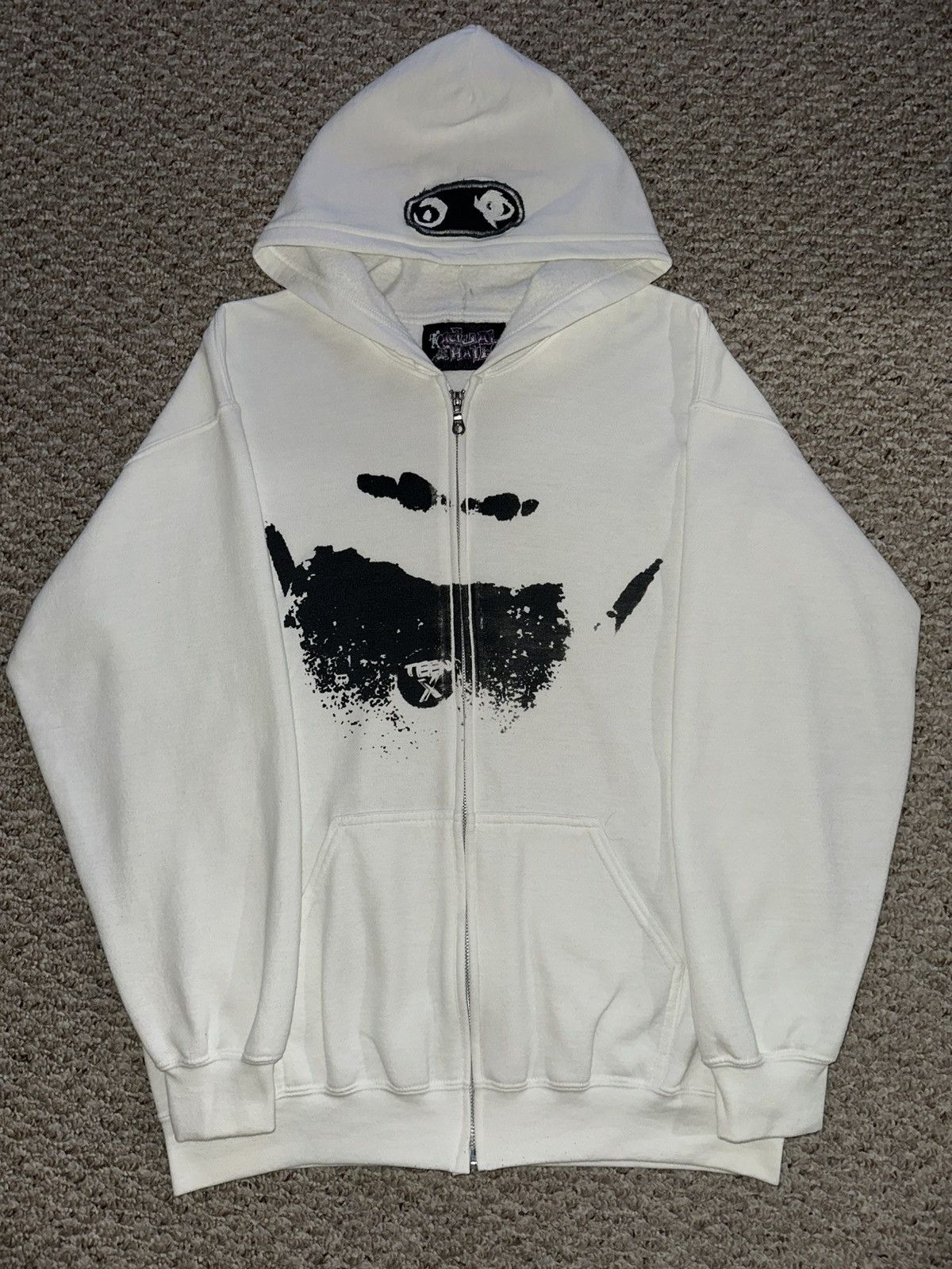 Actual Hate Ken Carson Actual Hate White Teen X Zip Up Hoodie Size US L / EU 52-54 / 3 - 3 Thumbnail