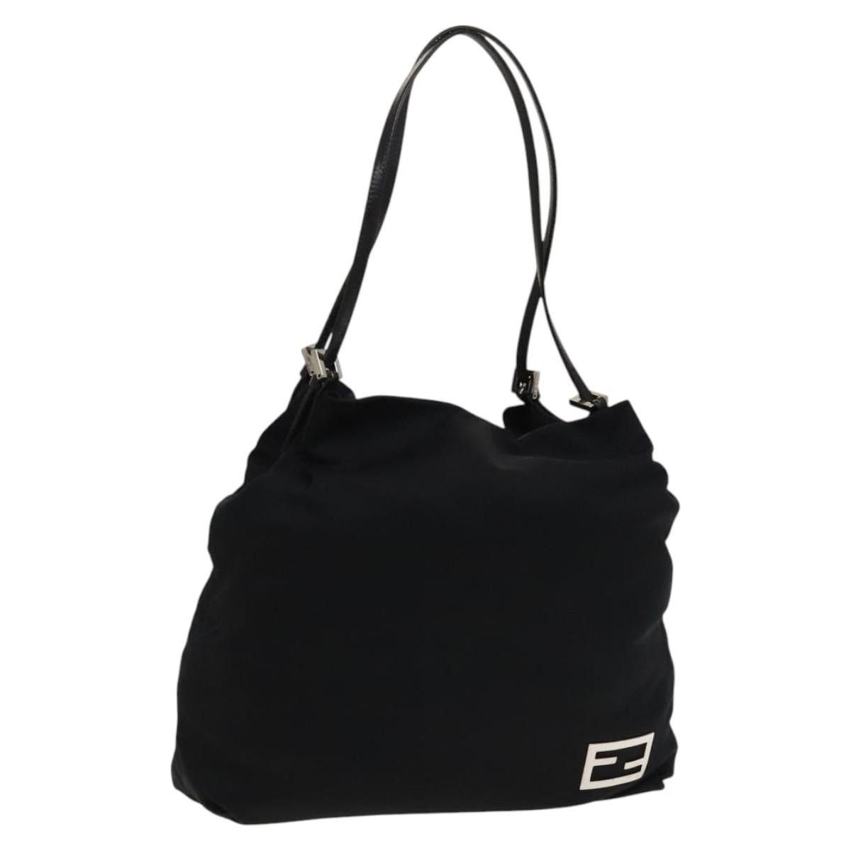 Fendi Tote Bag Nylon Black Silver, Women's