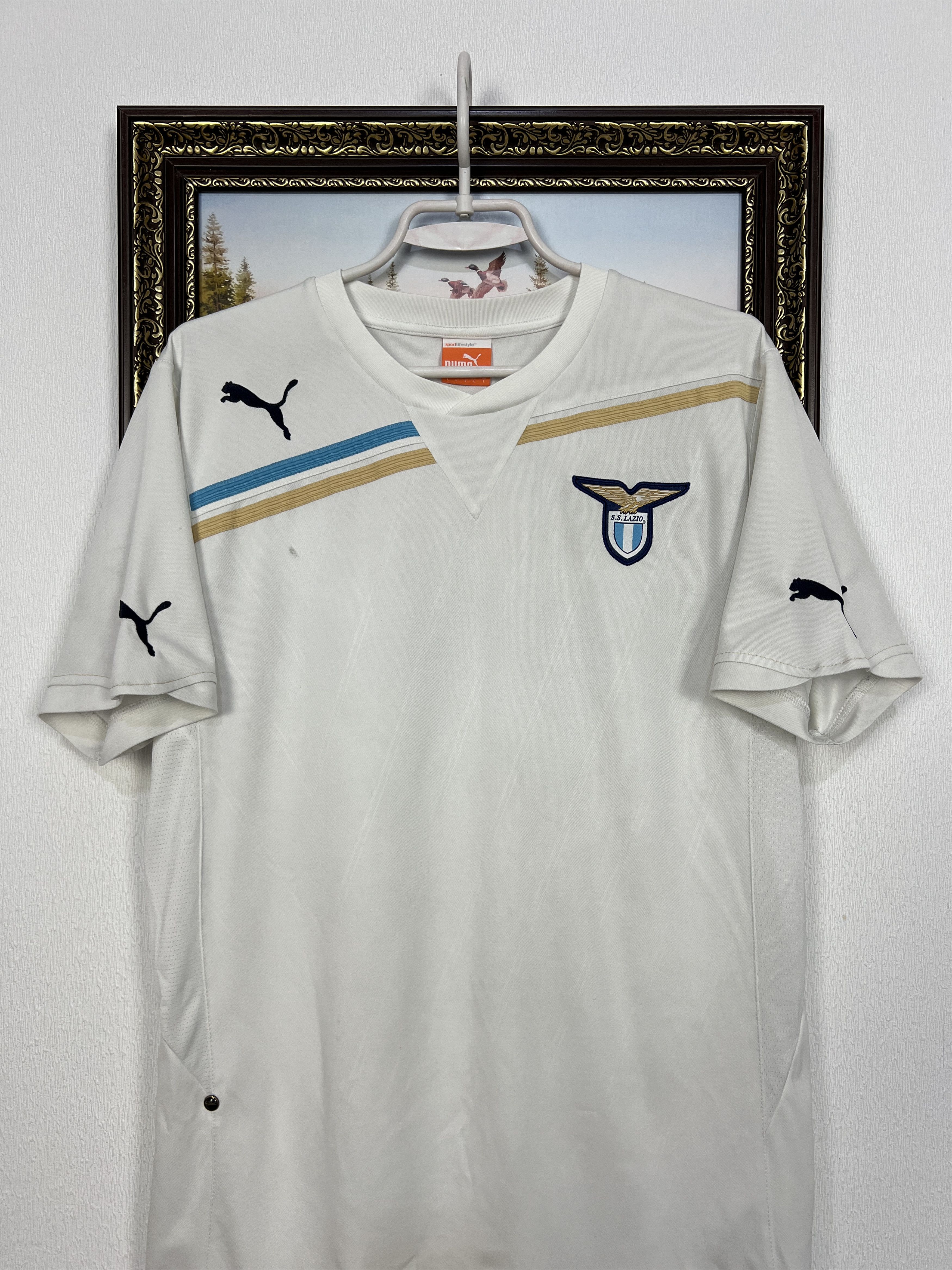 Puma Lazio Away football shirt 2012 Soccer Puma White Maglia Size US L / EU 52-54 / 3 - 2 Thumbnail