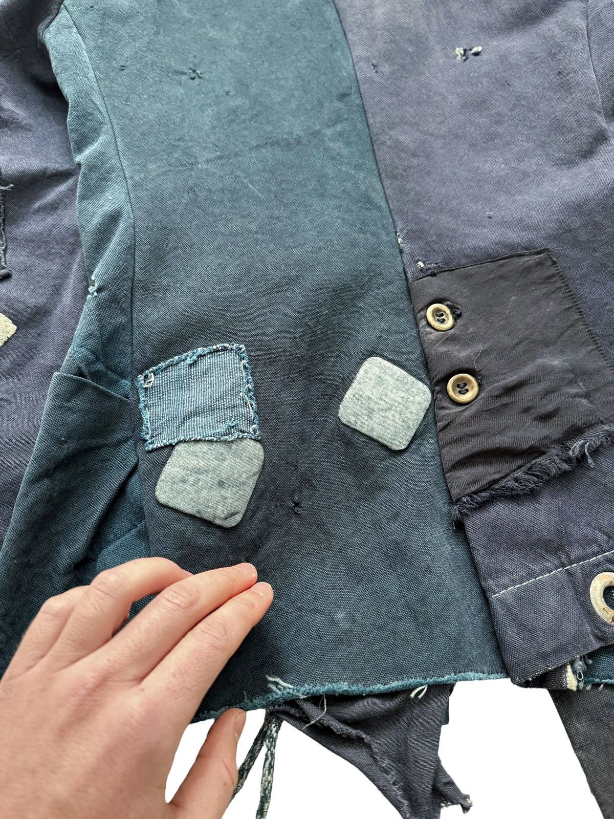 Greg Lauren 2014 OG THE BLUE Patchwork Mailbag Blazer Size US S / EU 44-46 / 1 - 17 Thumbnail