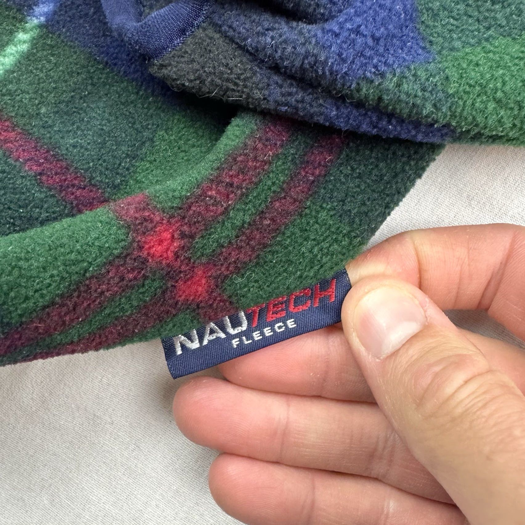 Nautica VINTAGE Nautica Fleece Pullover Jacket Mens Adult Medium Plaid 90s Green Nautica Size US M / EU 48-50 / 2 - 3 Thumbnail