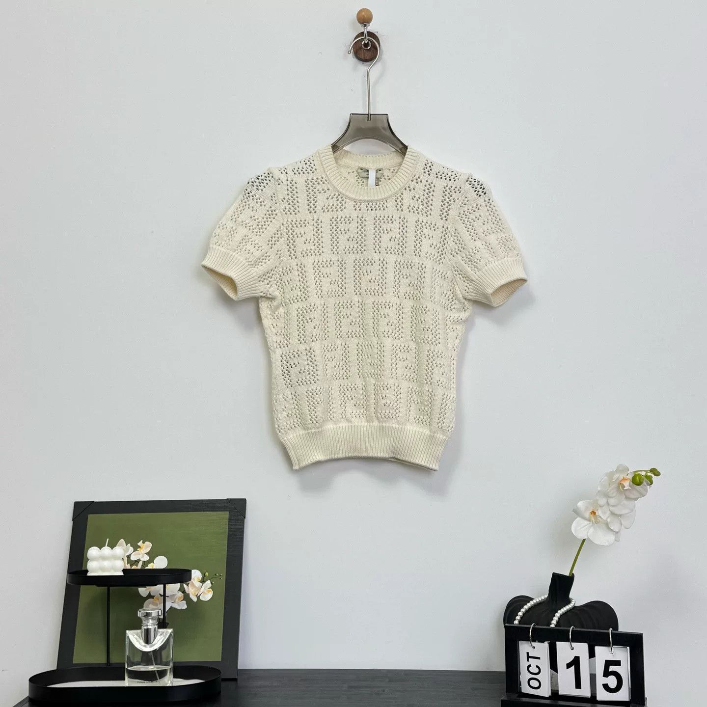 Fendi Fendi Monogram Knit Short-Sleeve Top Size US L / EU 52-54 / 3 - 1 Thumbnail