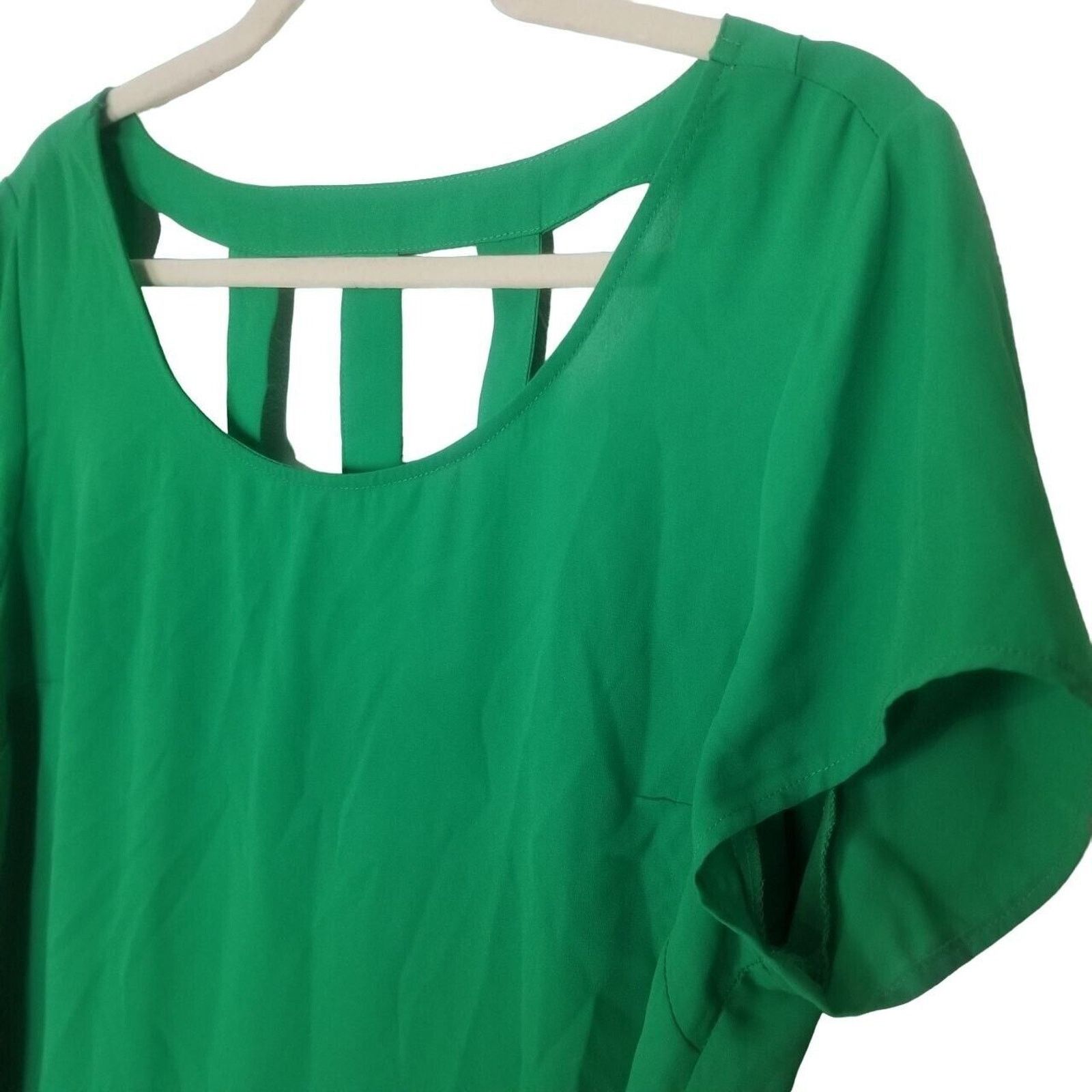 Corridor Torrid Georgette Blouse Kelly Green Plus Size 00X Classic Size XXS / US 00 / IT 34 - 5 Thumbnail