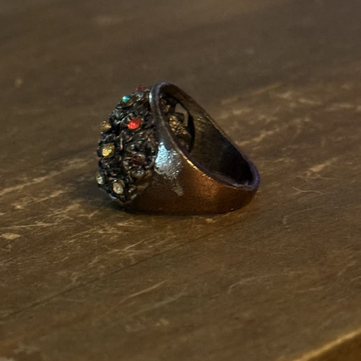 Other Bronze tone multicolor rhinestone filigree dome ring Size ONE SIZE - 3 Thumbnail