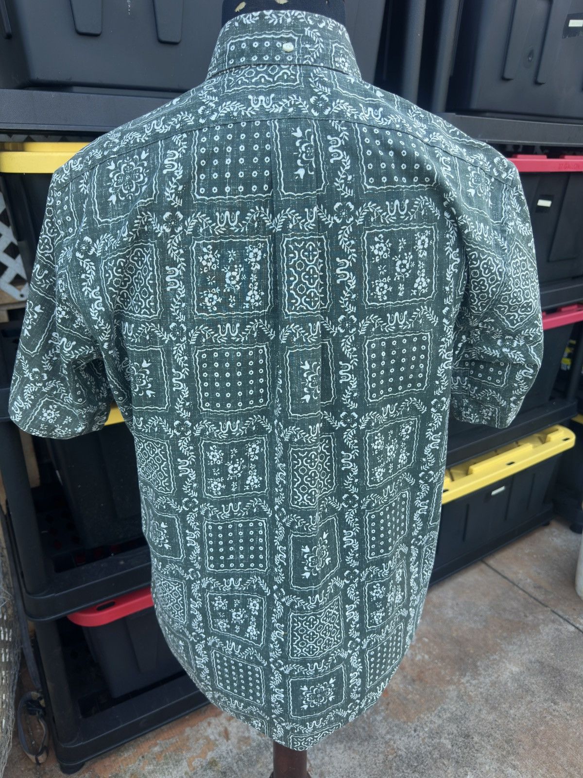Reyn Spooner PreOwned Reyn Spooner Classic Fit Green 3/4 Button Men's M Size US M / EU 48-50 / 2 - 2 Thumbnail