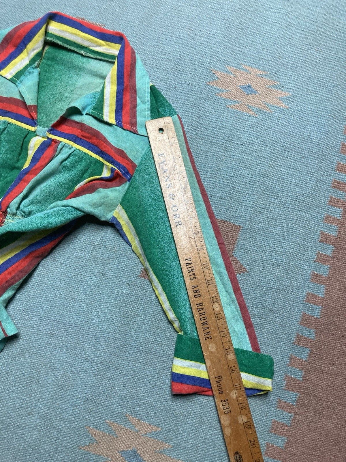 Vintage 70s babydoll mini dress stripe mod retro boho psychedelic S? Size S / US 4 / IT 40 - 7 Thumbnail