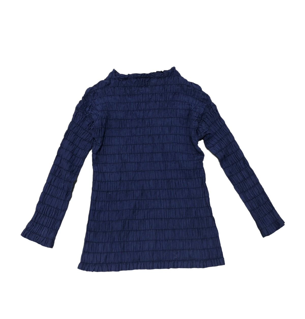 image of Accept Offerissey Miyake Pleats Please Blouse in Navy Blue, Women's (Size XS)