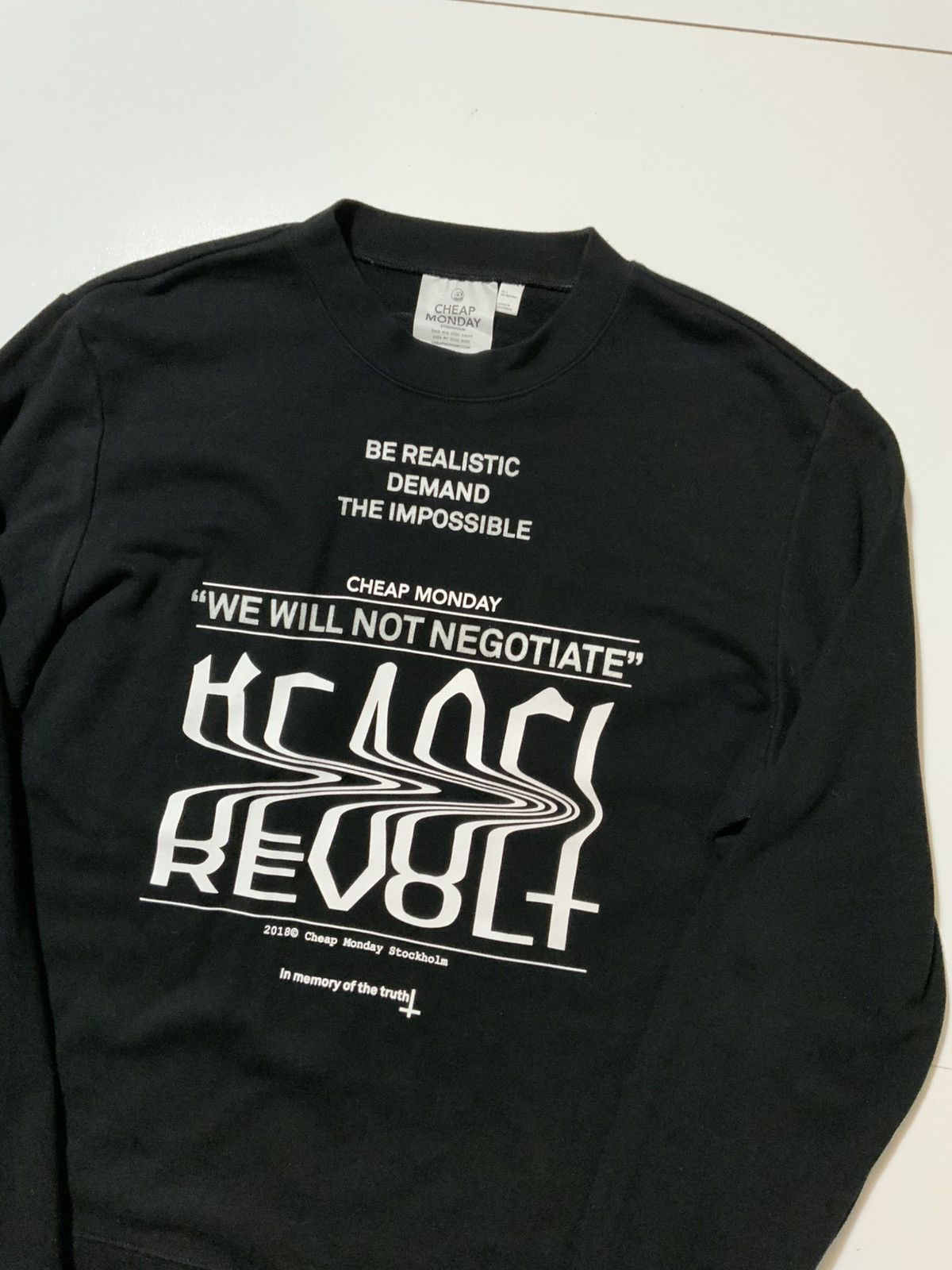 Cheap Monday Cheap Monday Stockholm Be Realistic Crewneck Sweatshirt Size US L / EU 52-54 / 3 - 3 Thumbnail